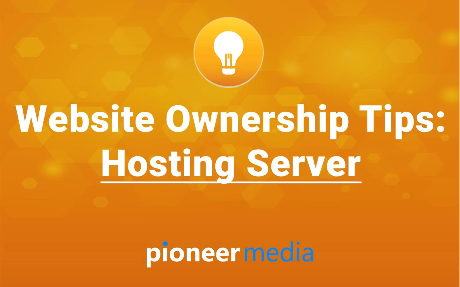 Website ownership tips: hosting server