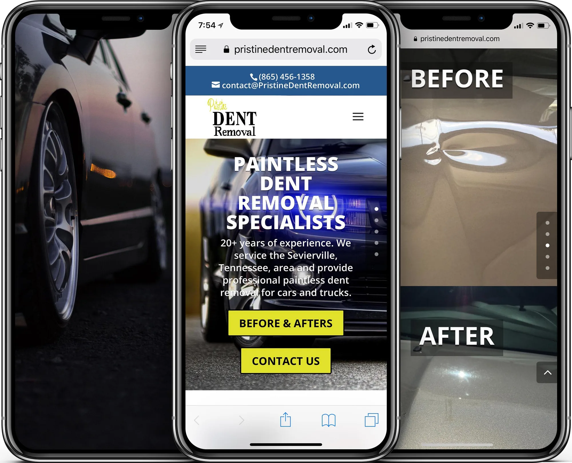 Pristine Dent Removal mobile-friendly website design