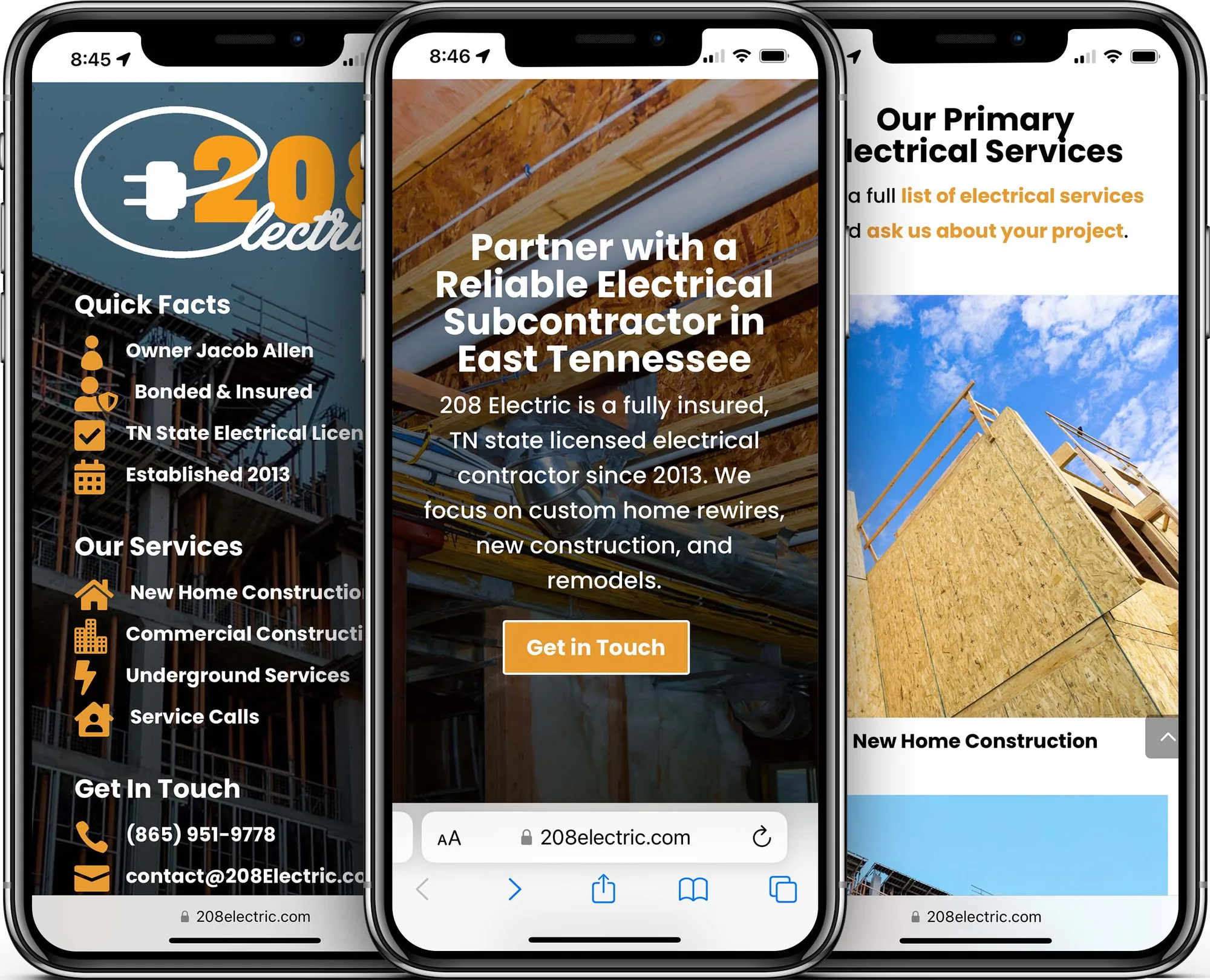 208 Electric mobile-friendly website design