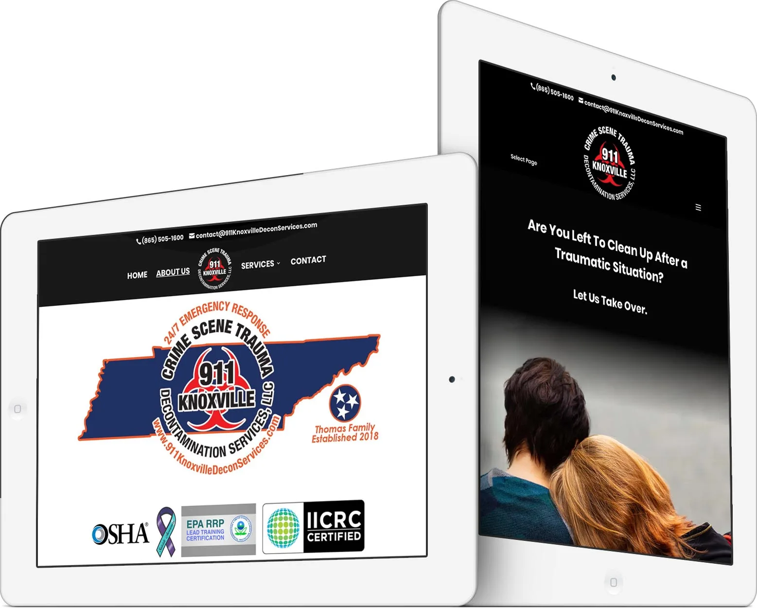 911 Knoxville Crime Scene Trauma Decontamination Services responsive website design across devices