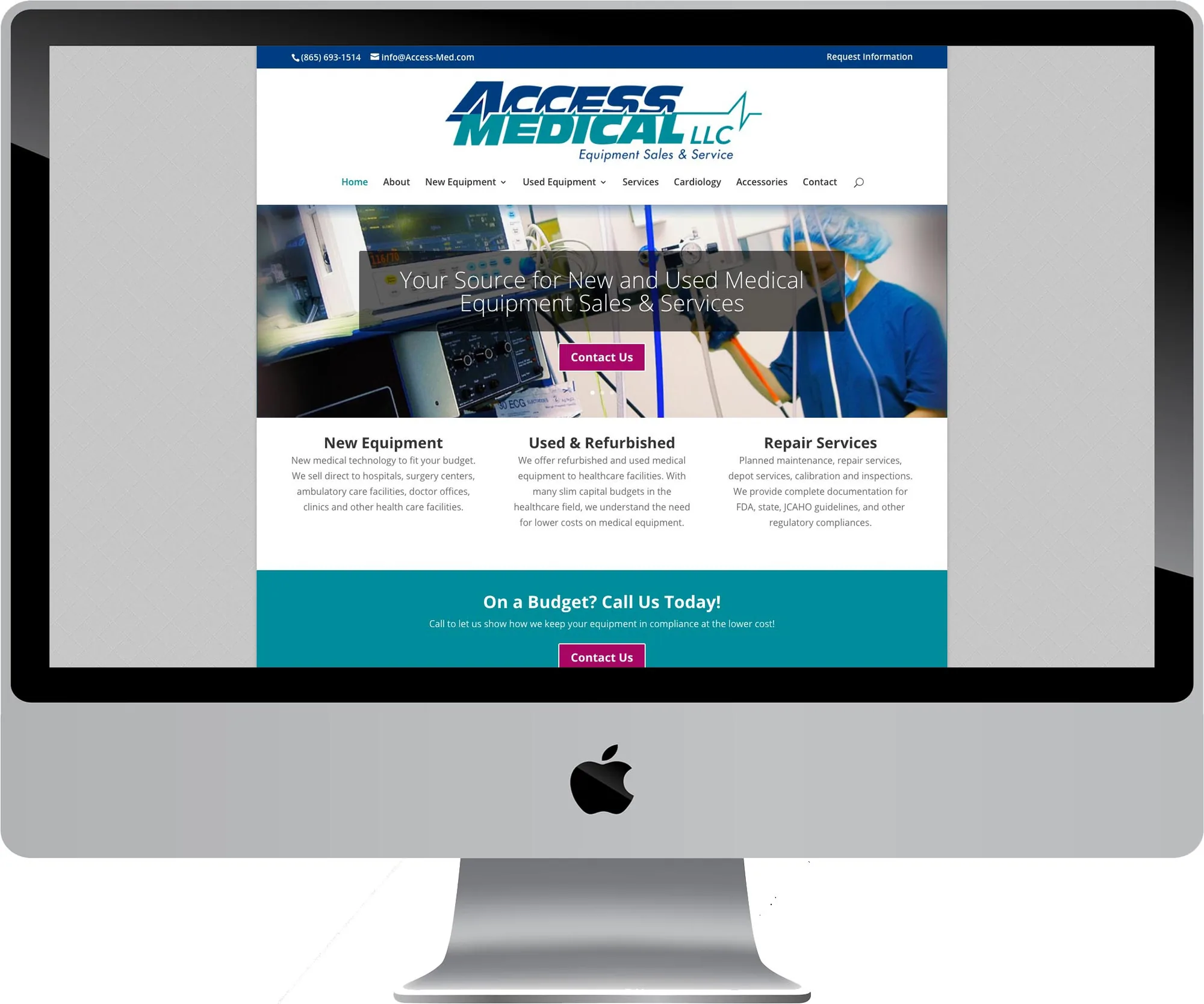 Access Medical website design on desktop