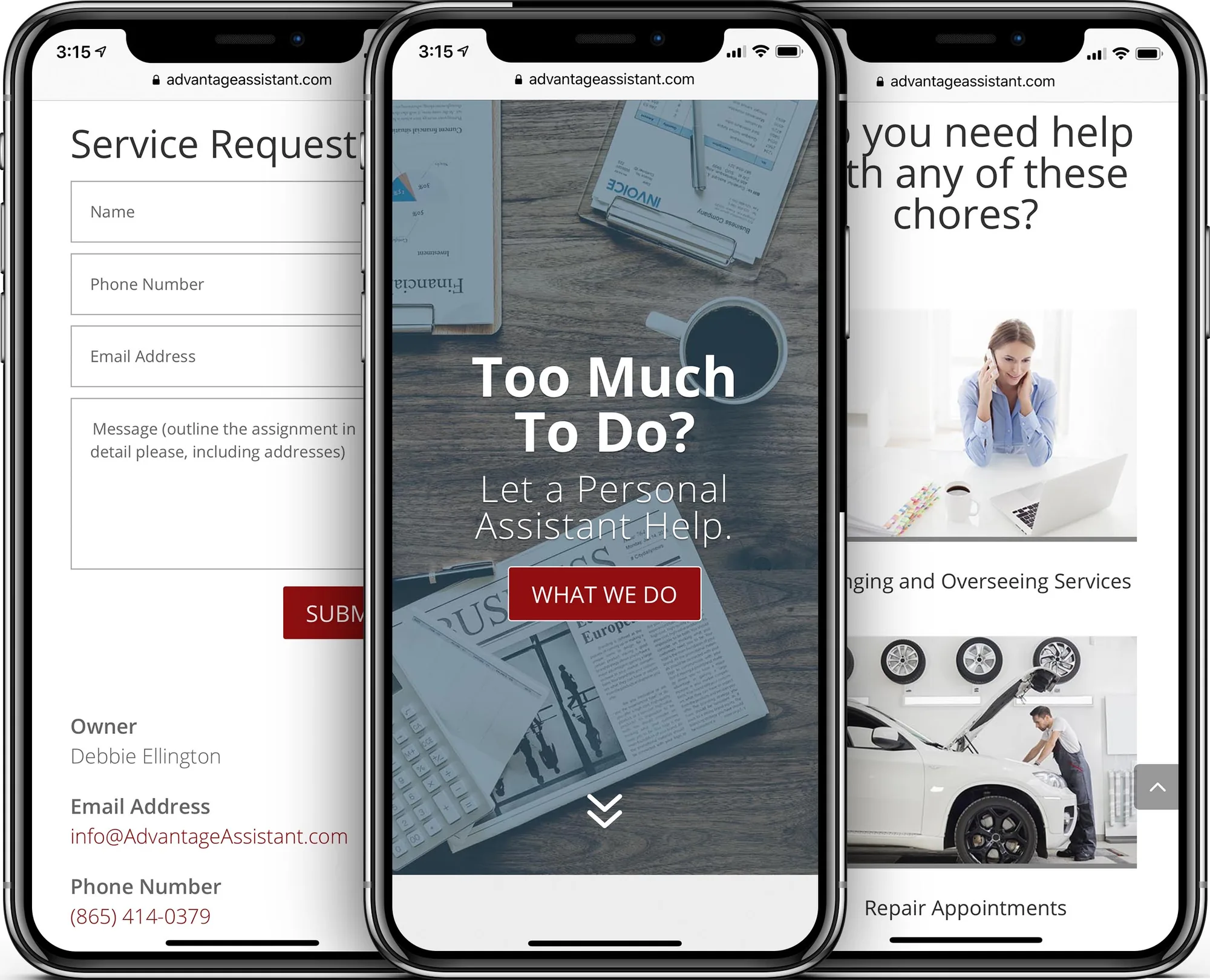 Advantage Assistant mobile-friendly website design