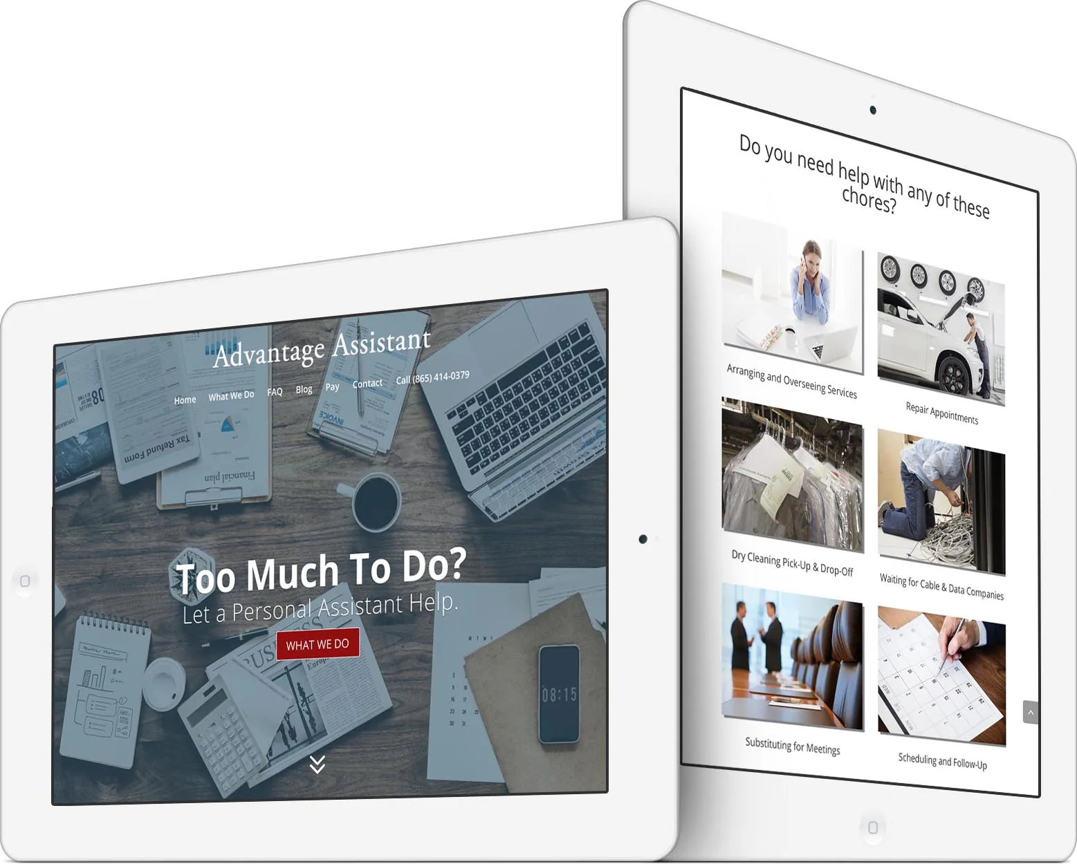 Advantage Assistant responsive website design across devices