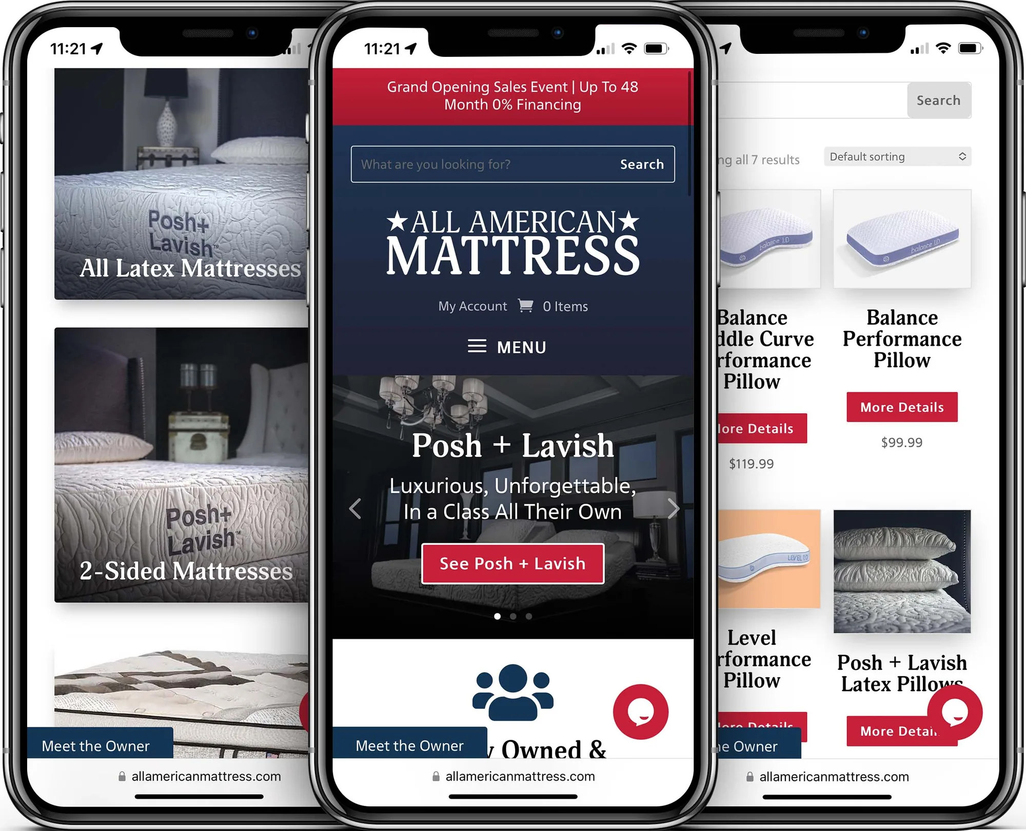All American Mattress mobile-friendly website design