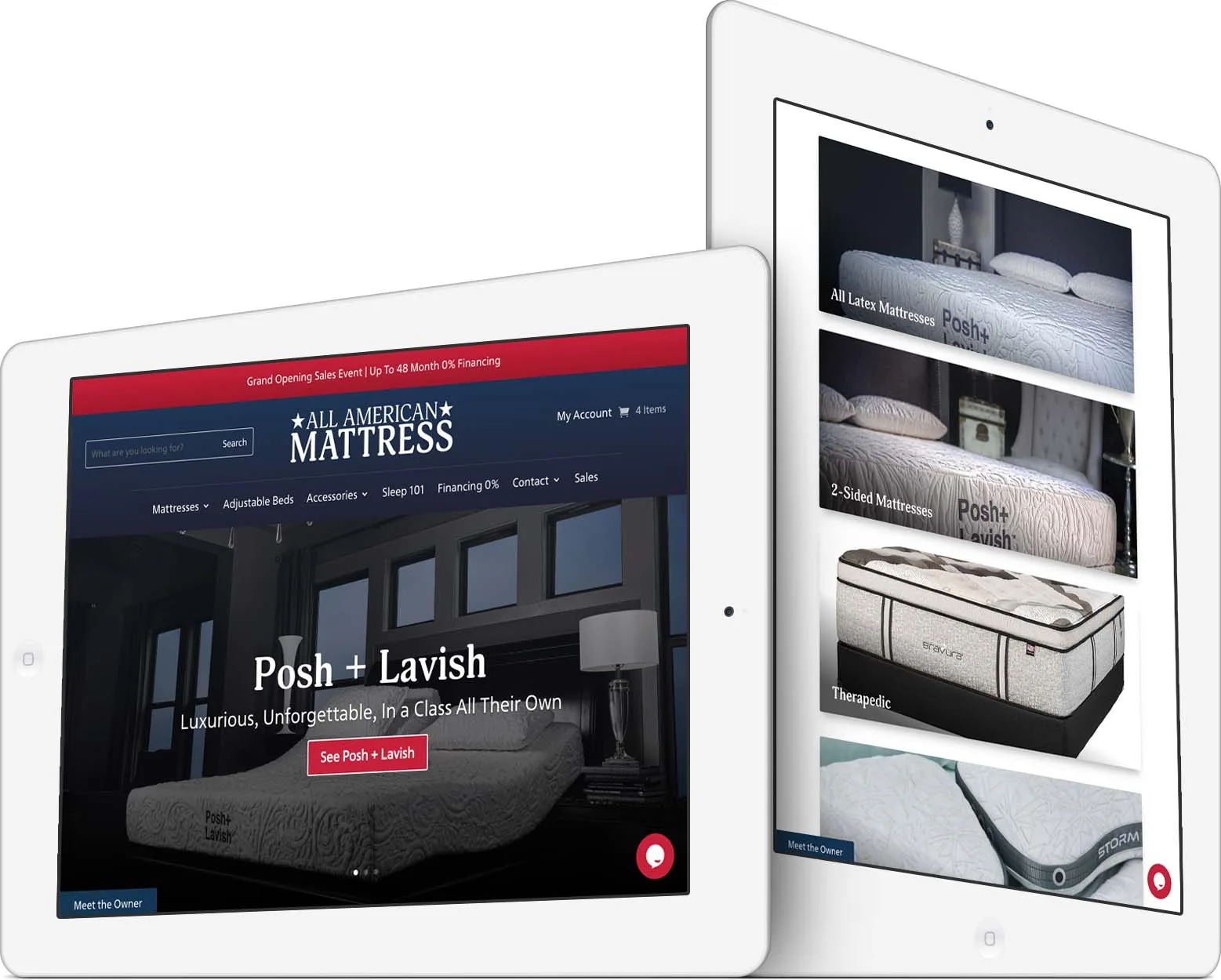 All American Mattress responsive website design across devices