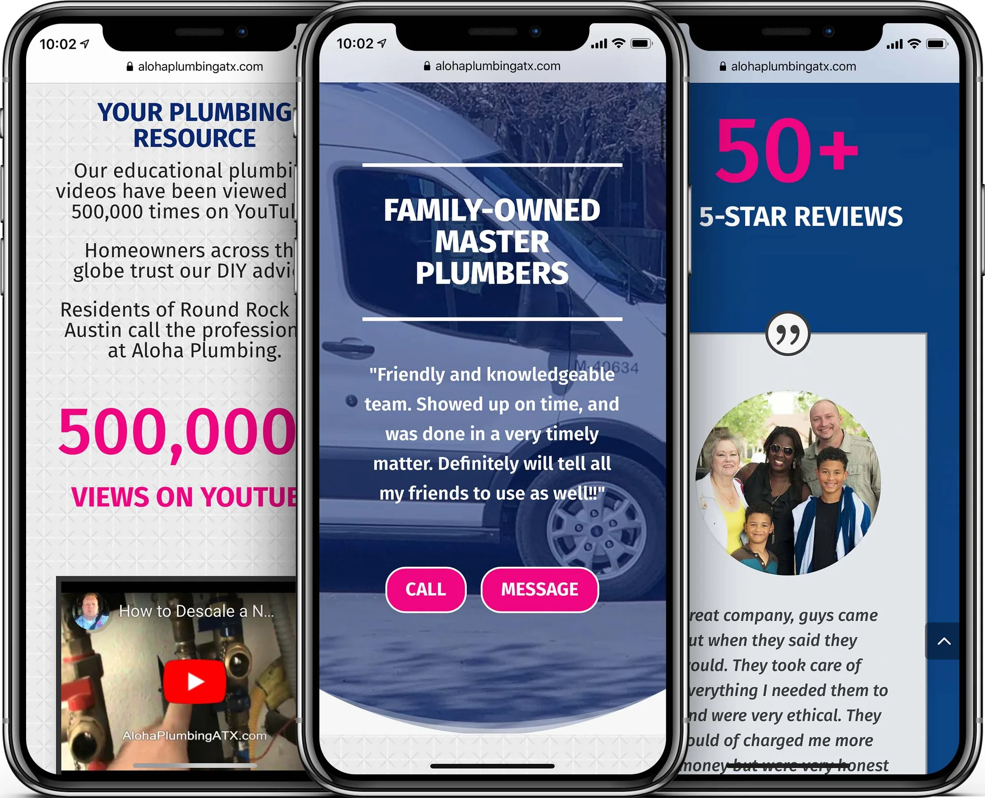 Aloha Plumbing mobile-friendly website design