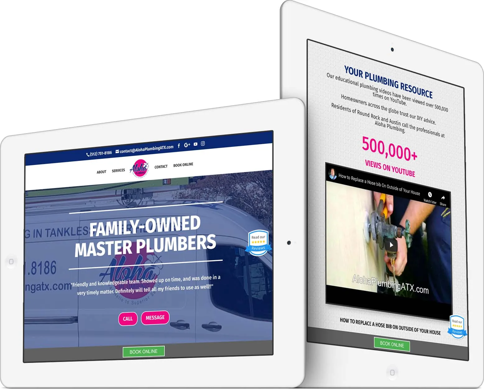 Aloha Plumbing responsive website design across devices