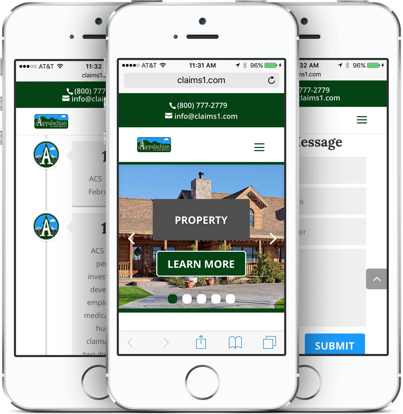 Appalachian Claims Service mobile-friendly website design