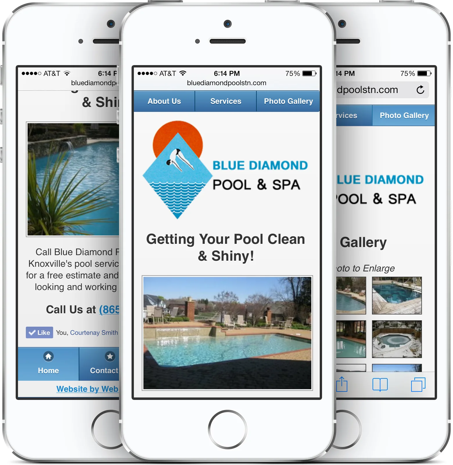 Blue Diamond Pool & Spa, Inc. mobile-friendly website design