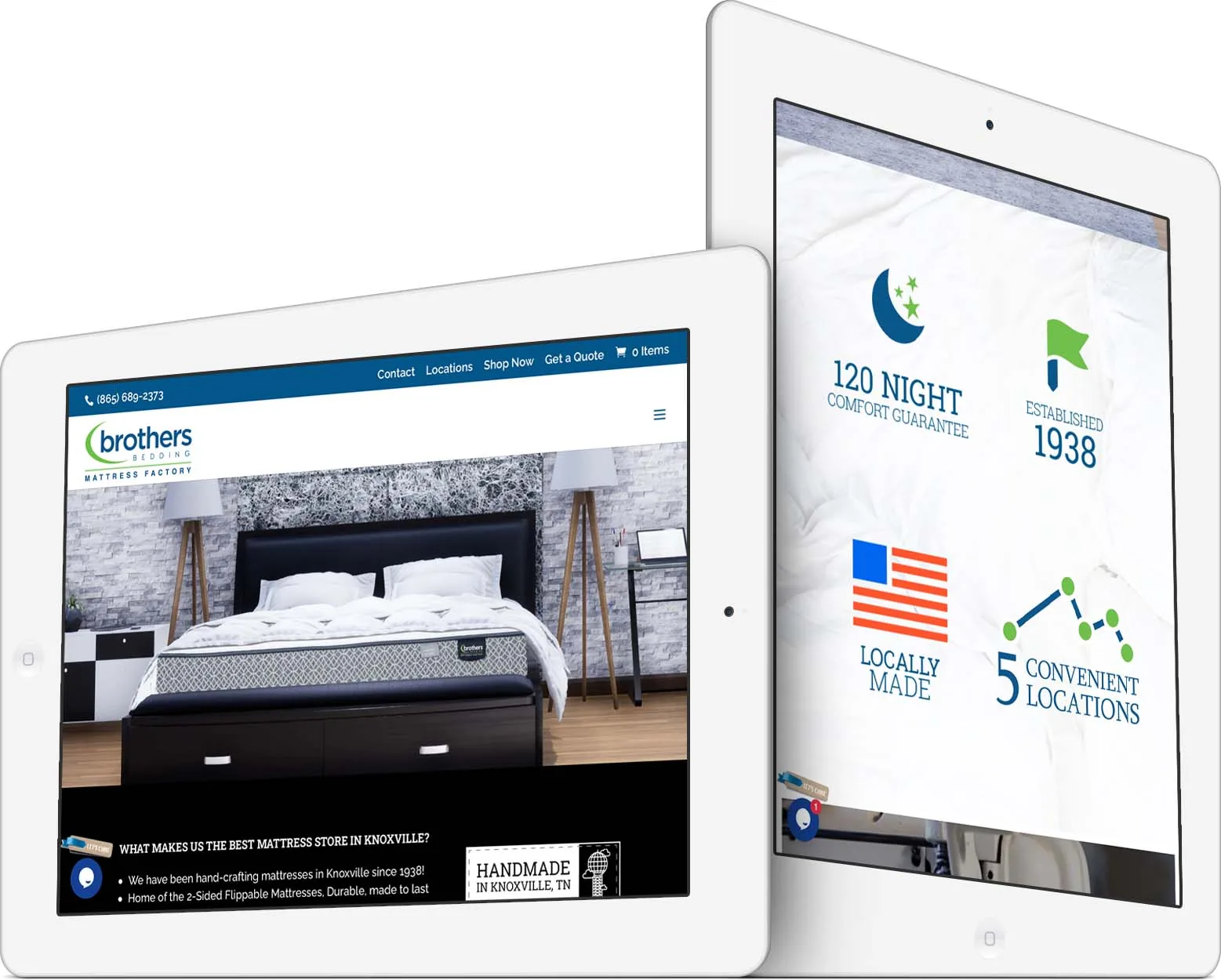 Brothers Bedding responsive website design across devices