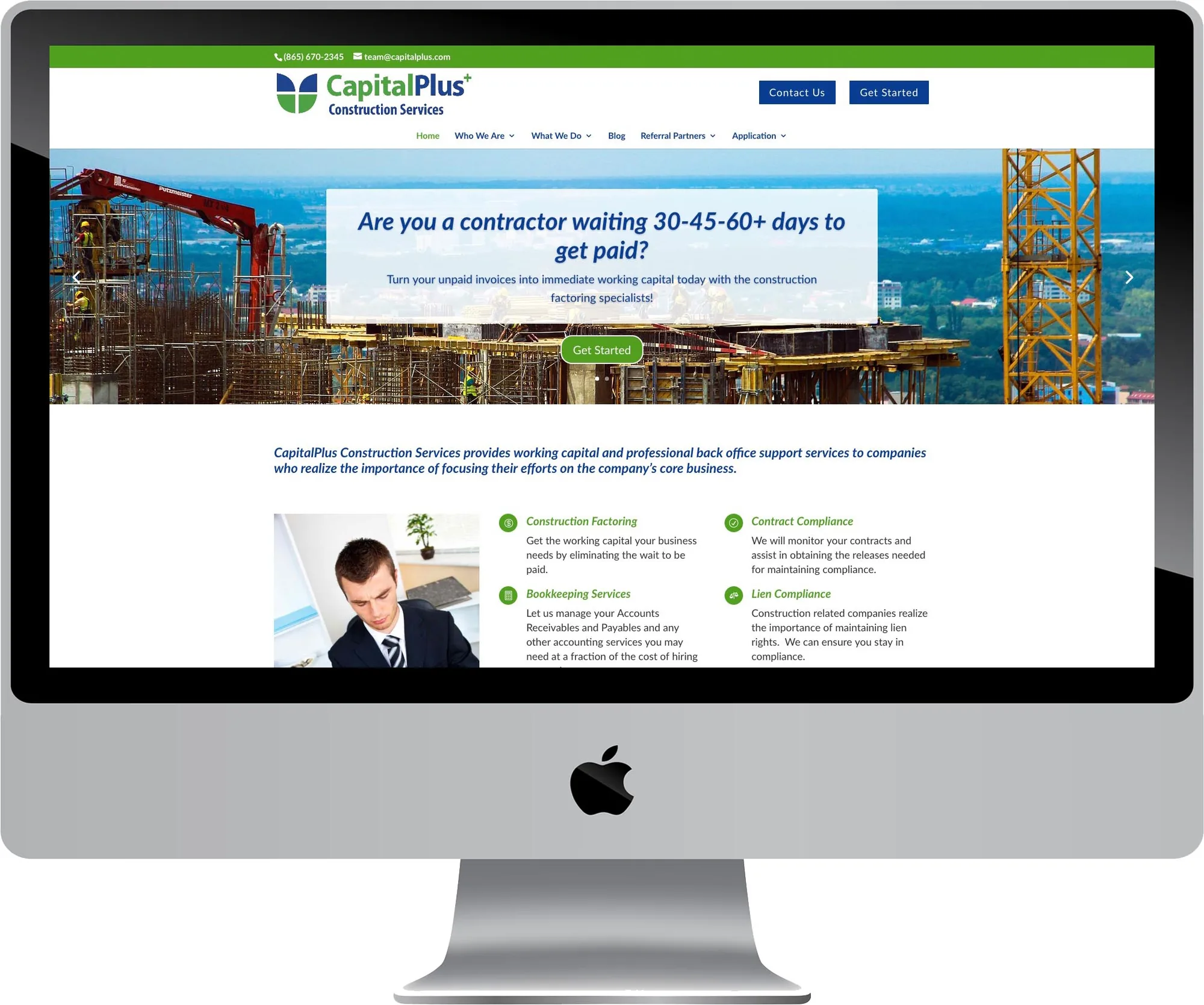 CapitalPlus website design on desktop