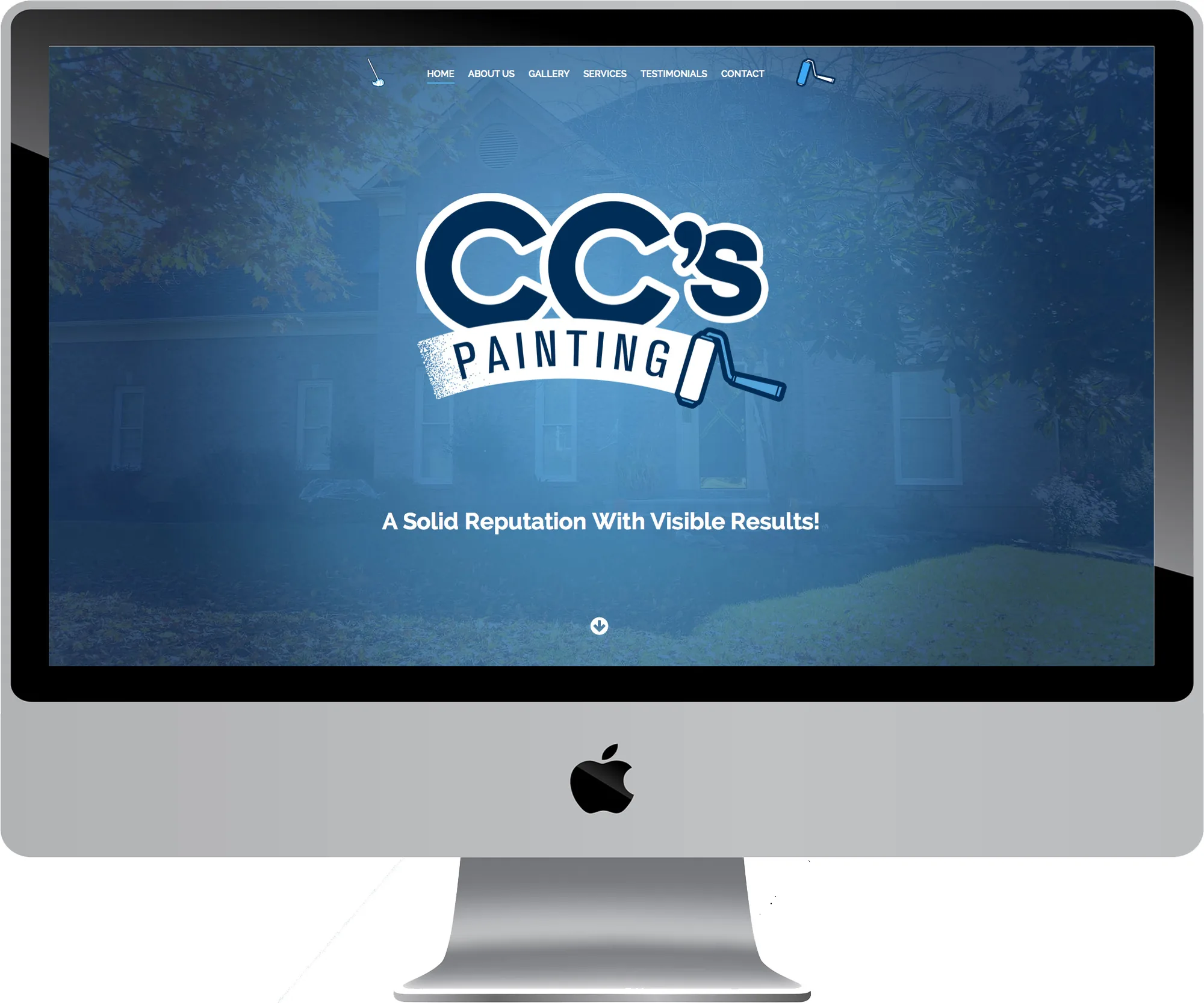 CC’s Painting and Cleaning website on a desktop computer
