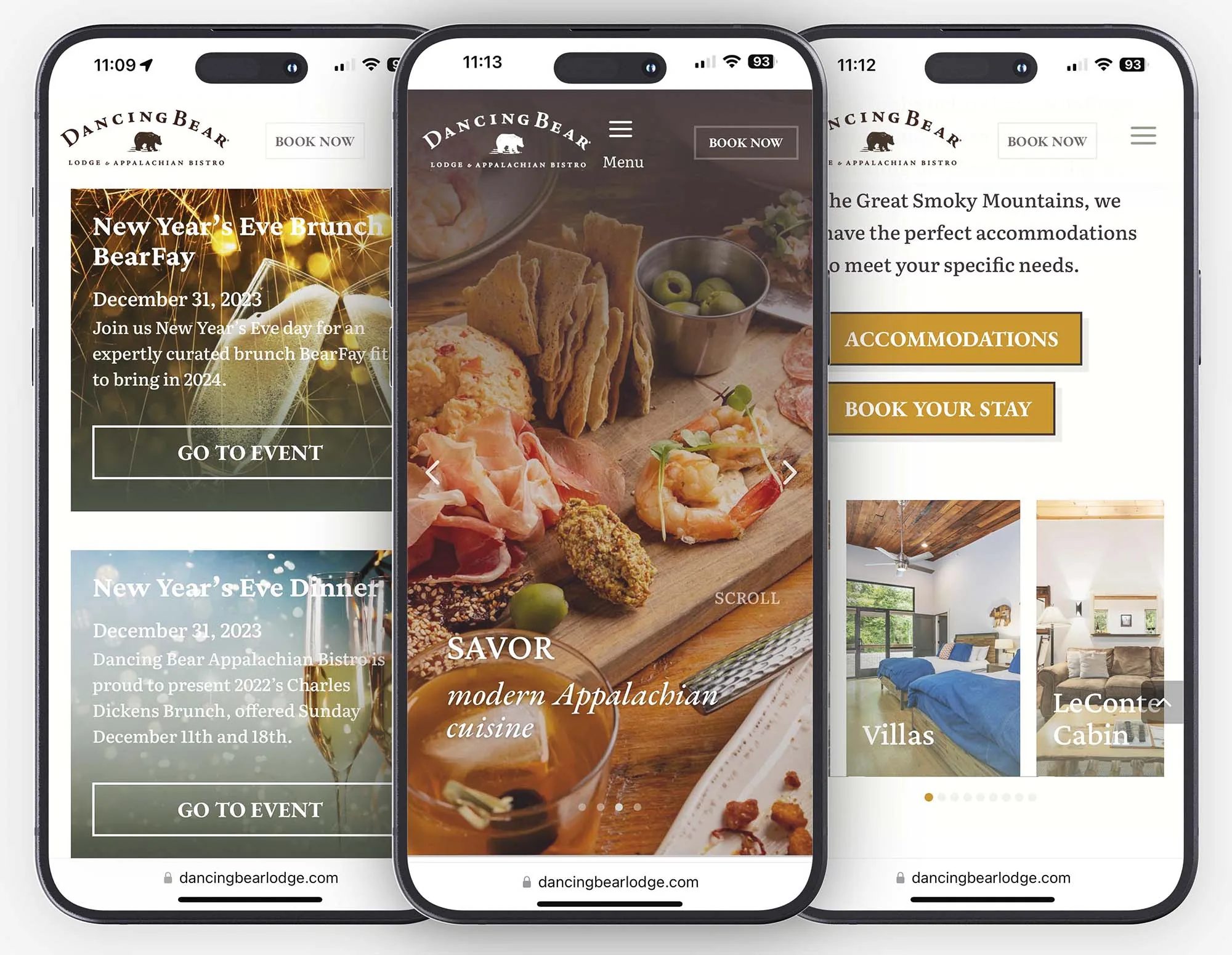 Dancing Bear Lodge mobile-friendly website design