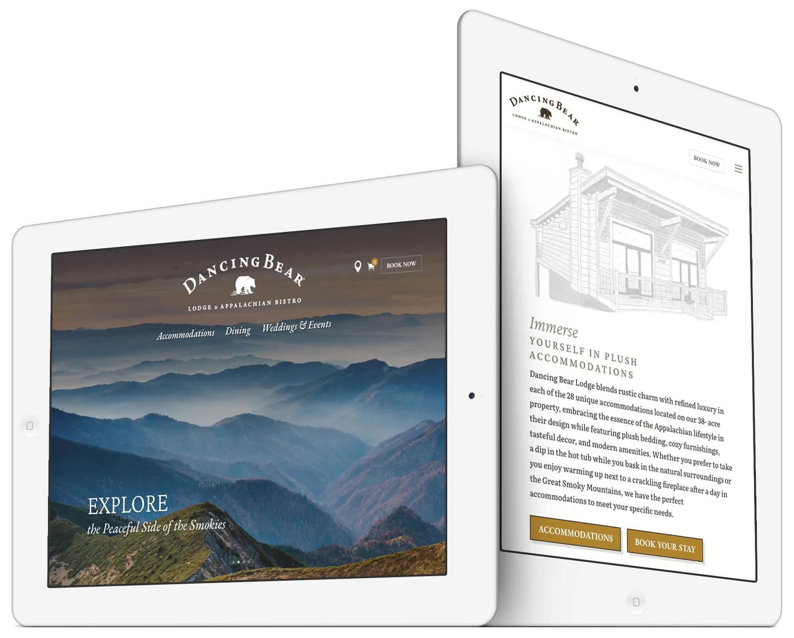 Dancing Bear Lodge responsive website design across devices