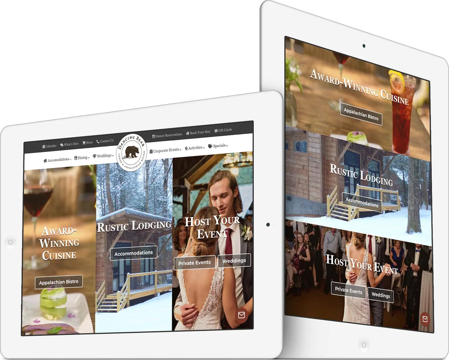 Dancing Bear Lodge responsive web design