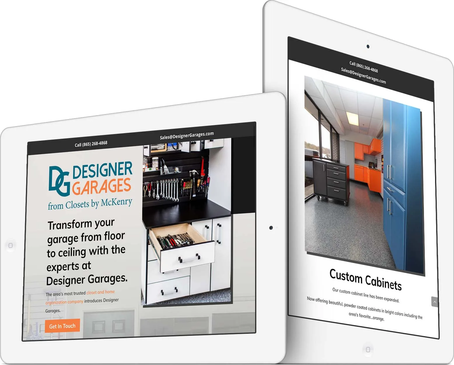 Designer Garages responsive website design across devices