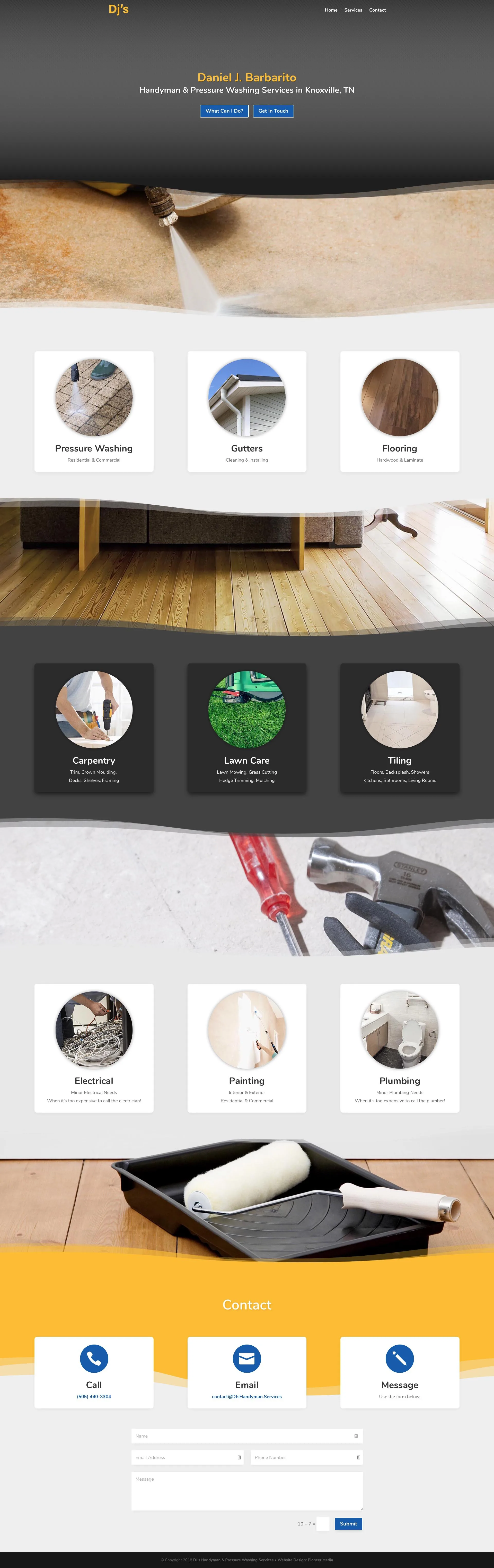 Dj’s Handyman & Pressure Washing Services homepage screenshot