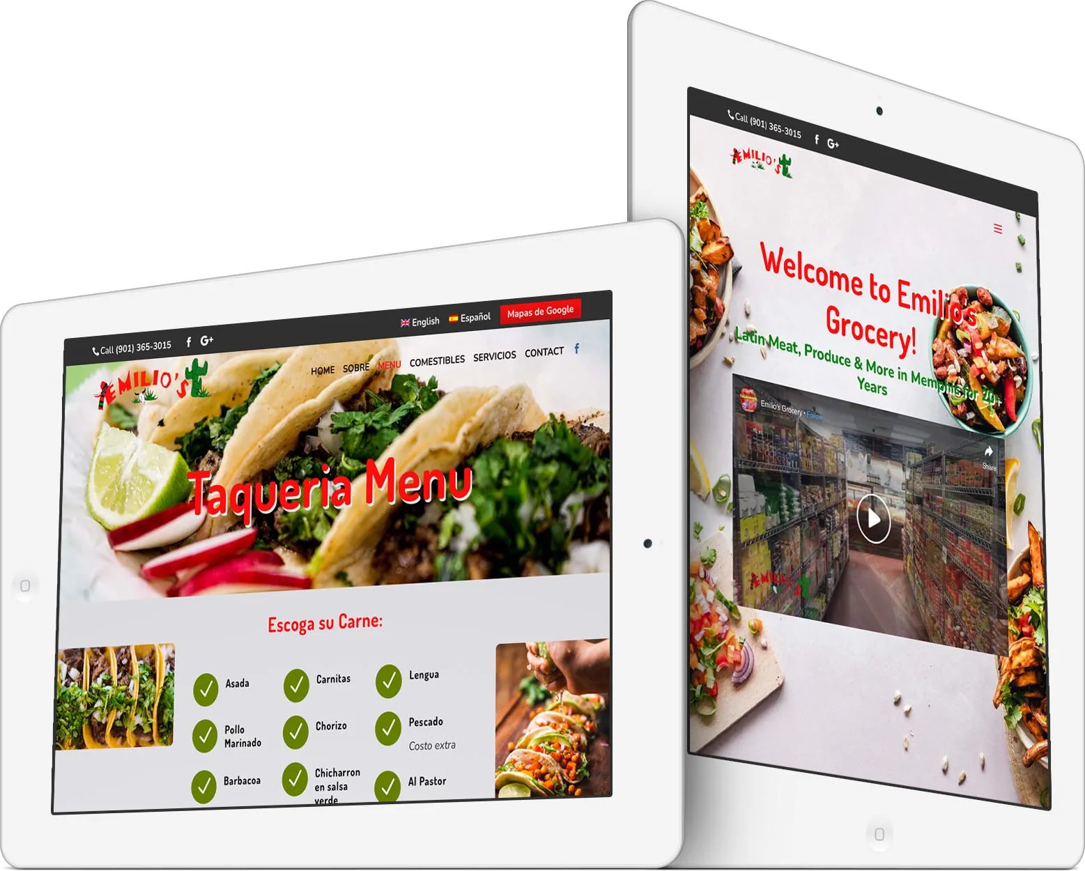 Emilio’s Grocery responsive website design across devices