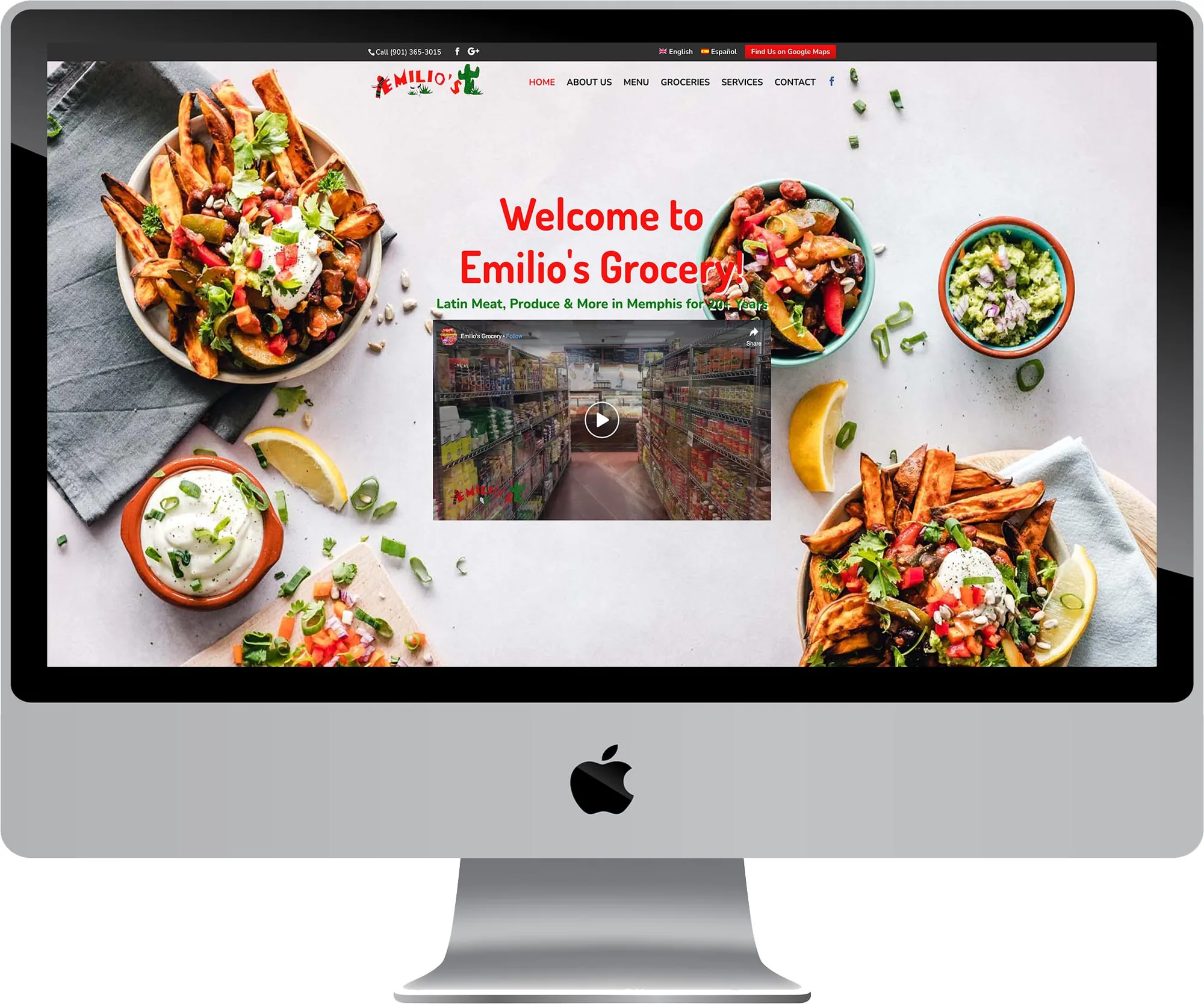 Emilio’s Grocery website design on desktop