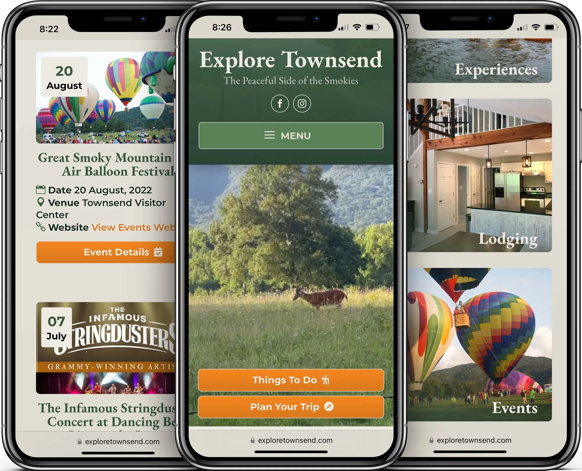 ExploreTownsend.com mobile-friendly website design