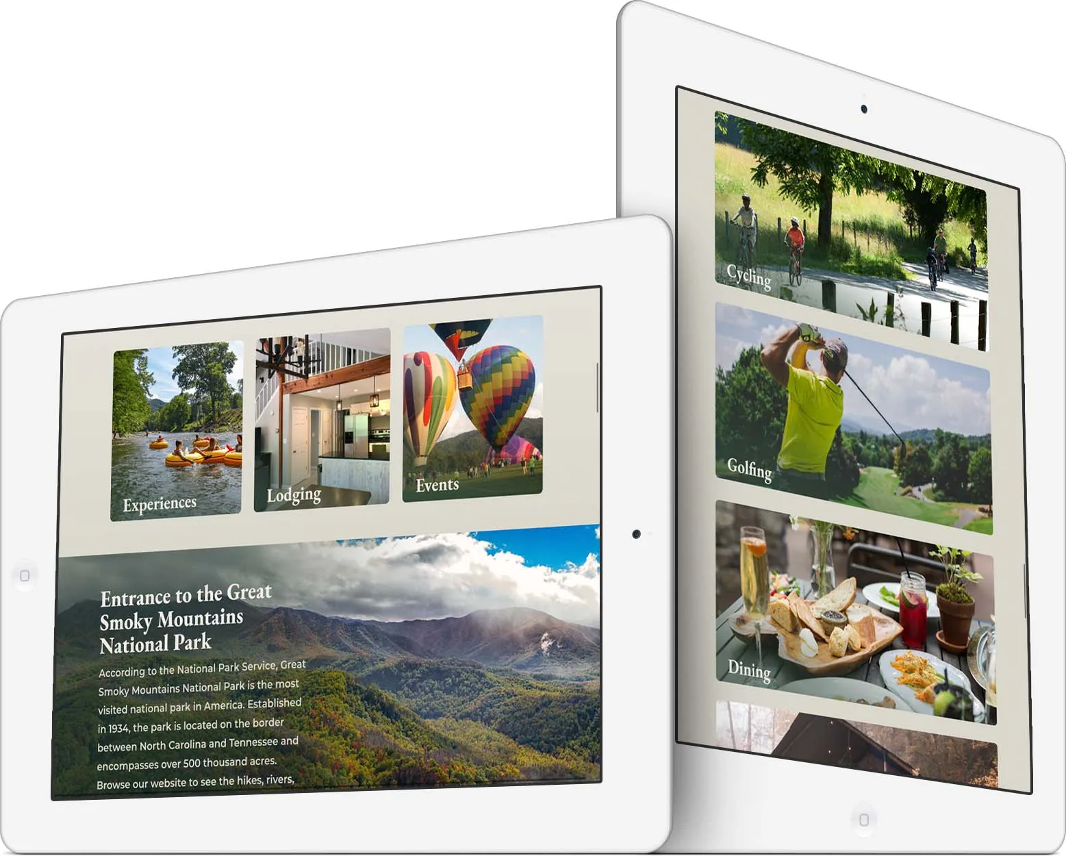 ExploreTownsend.com responsive website design across devices