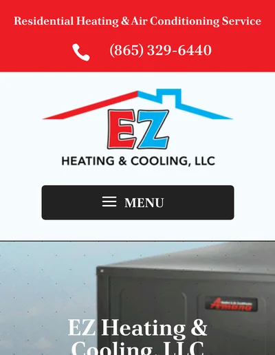 EZ Heating & Cooling mobile-friendly web design