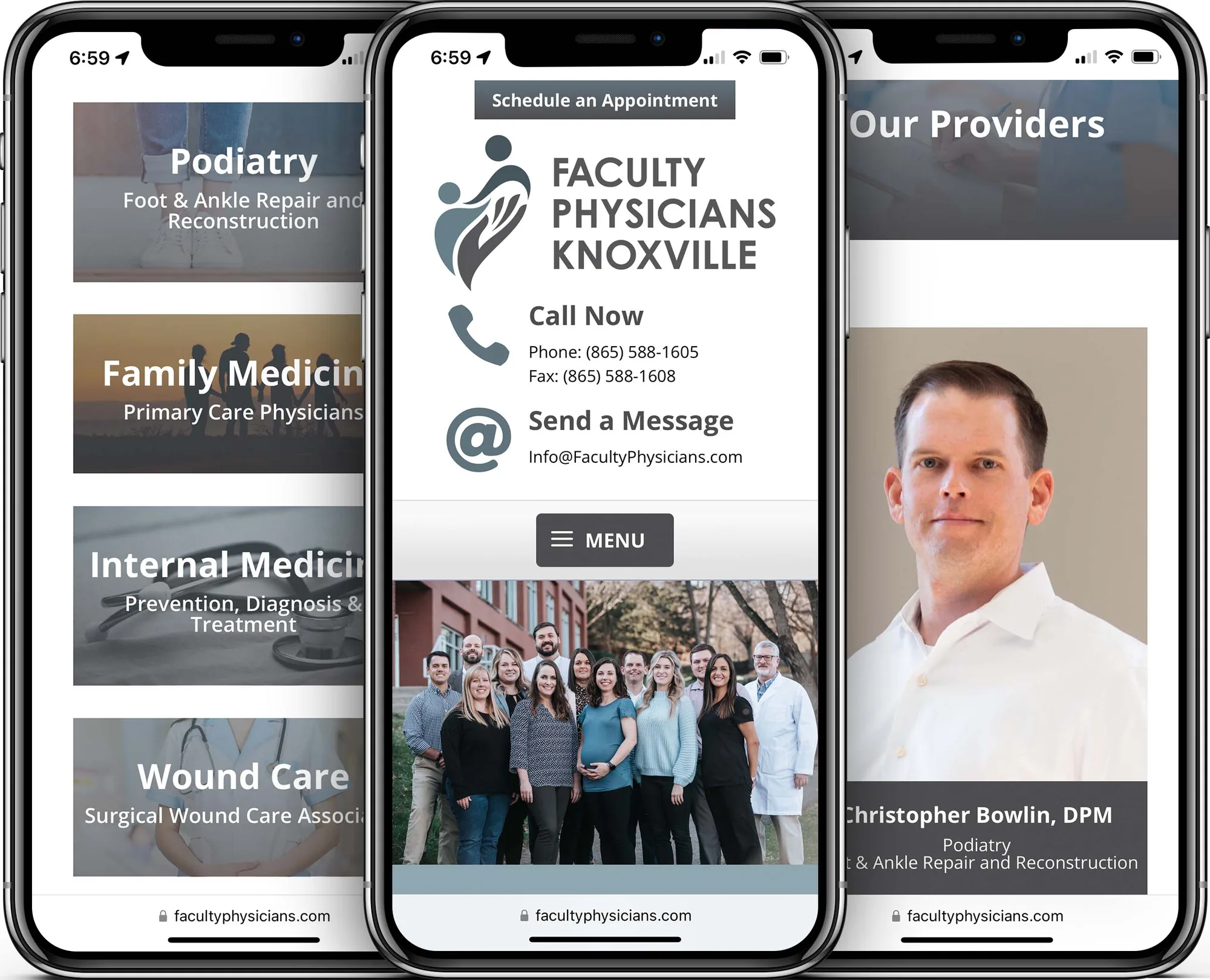 Faculty Physicians mobile-friendly website design