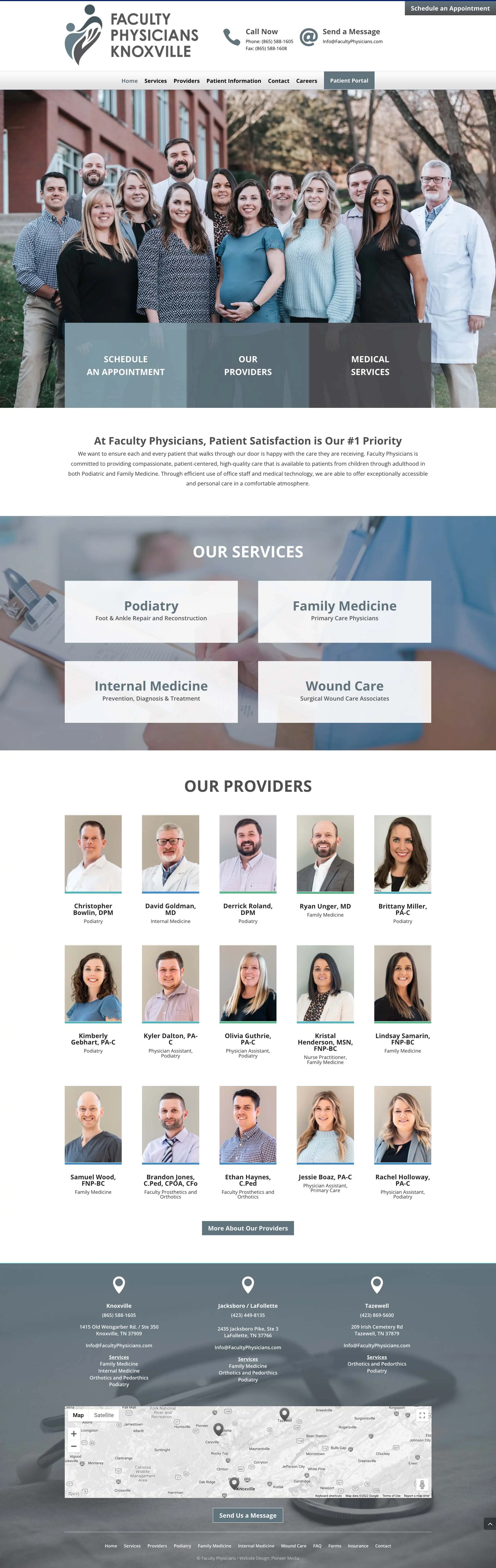 Faculty Physicians homepage screenshot