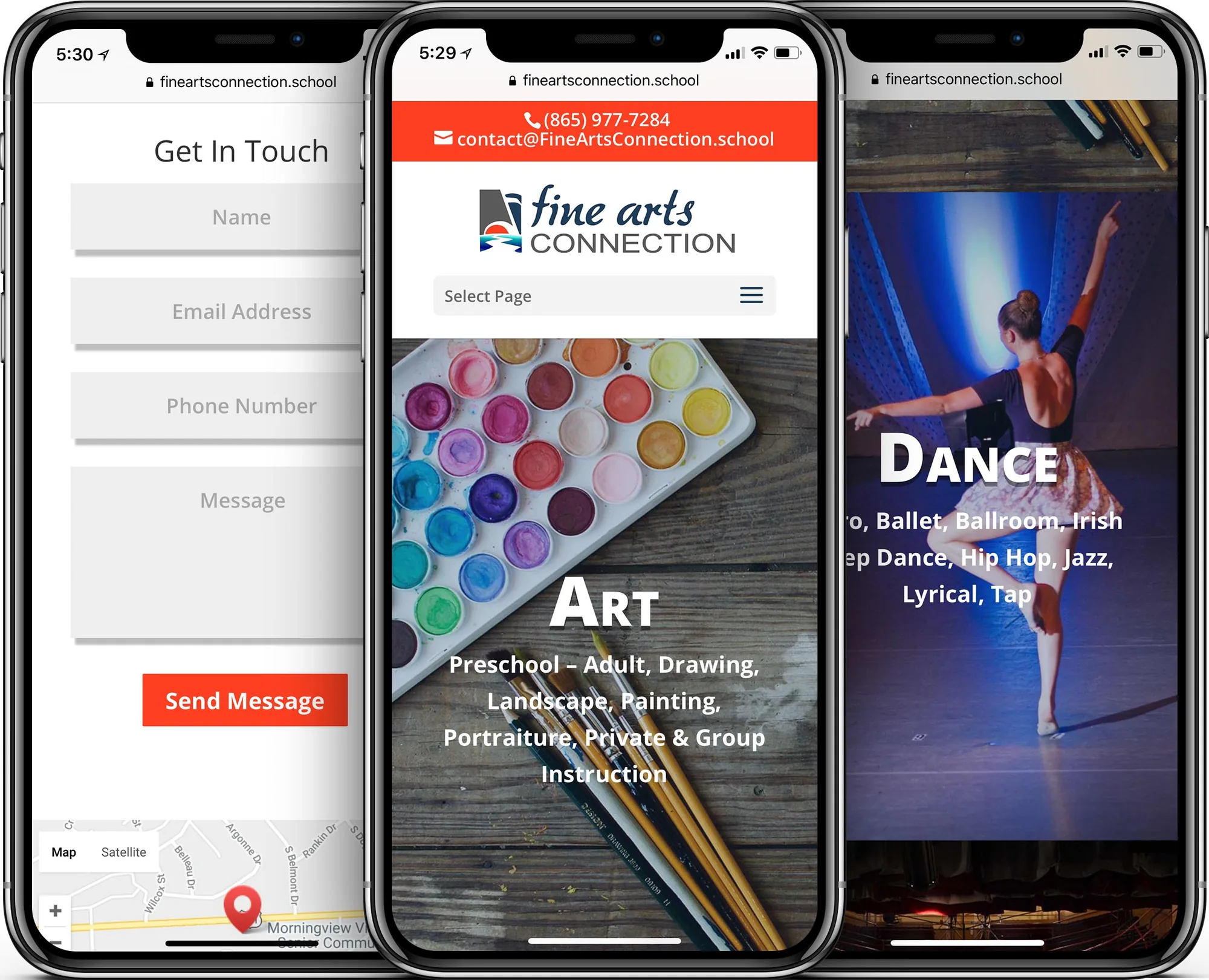 Fine Arts Connection mobile-friendly website design