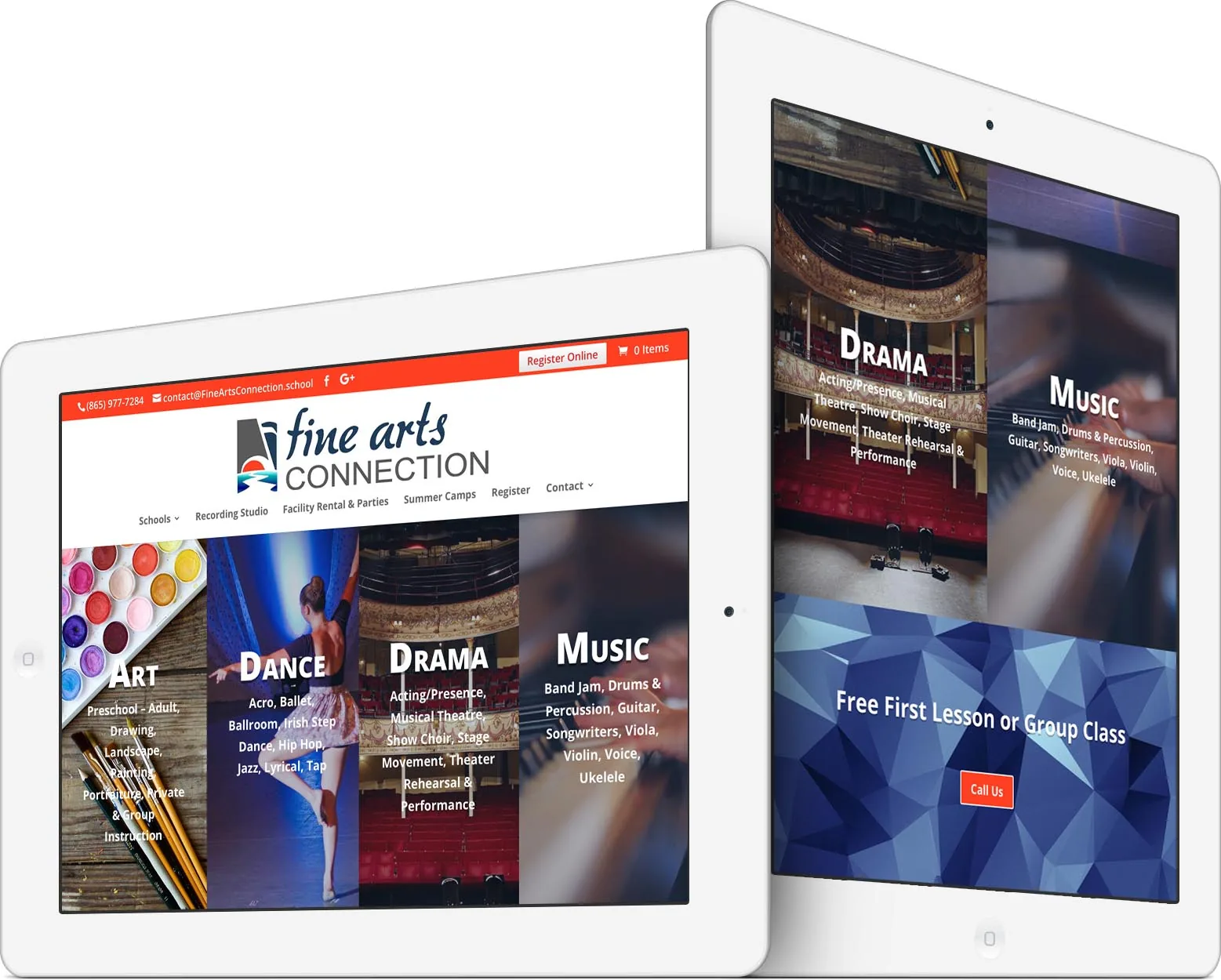 Fine Arts Connection responsive website design across devices