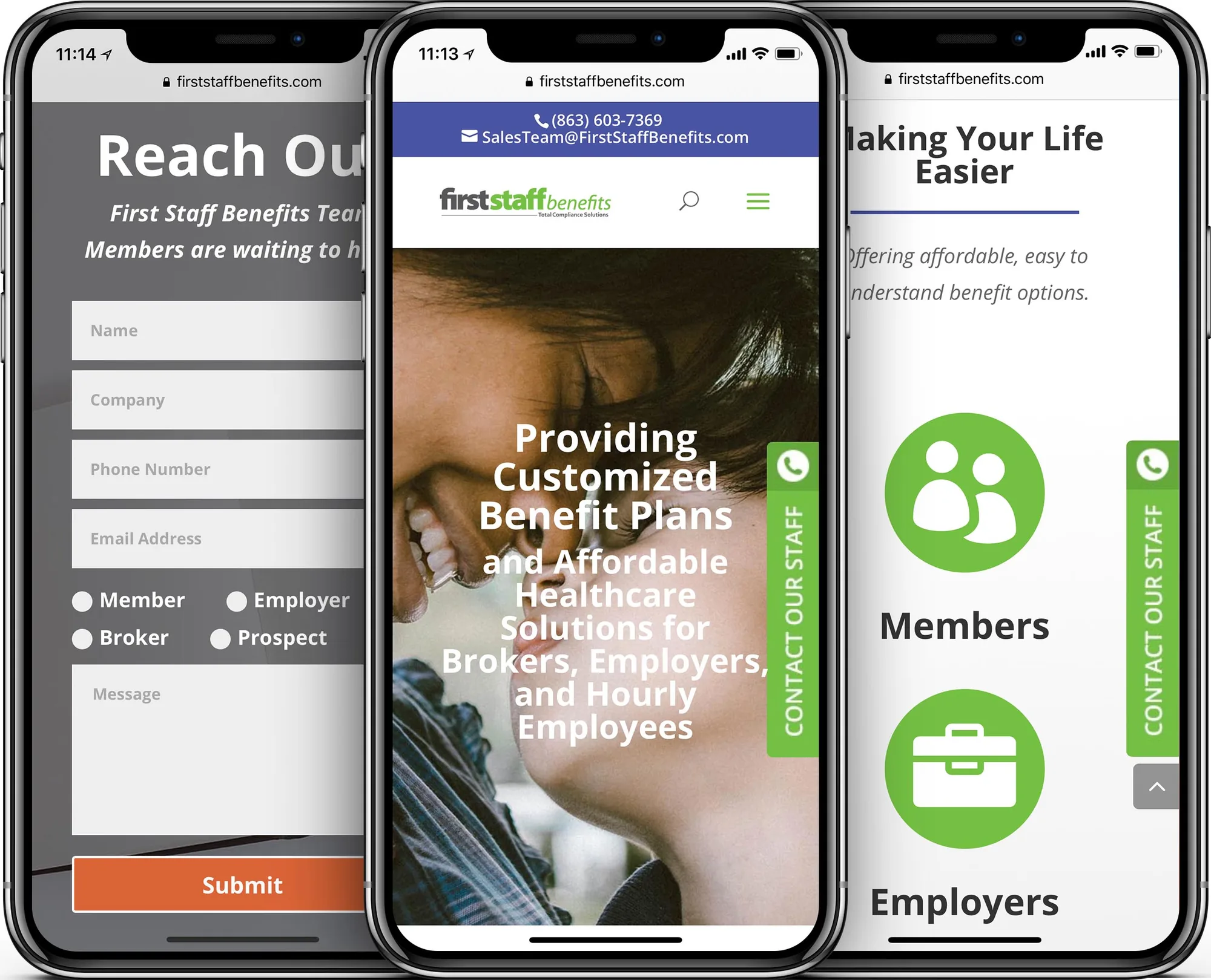 First Staff Benefits mobile-friendly website design