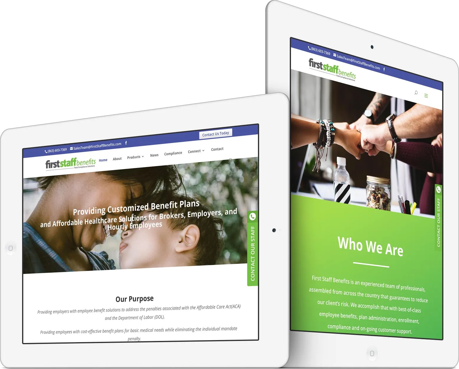First Staff Benefits responsive website design across devices