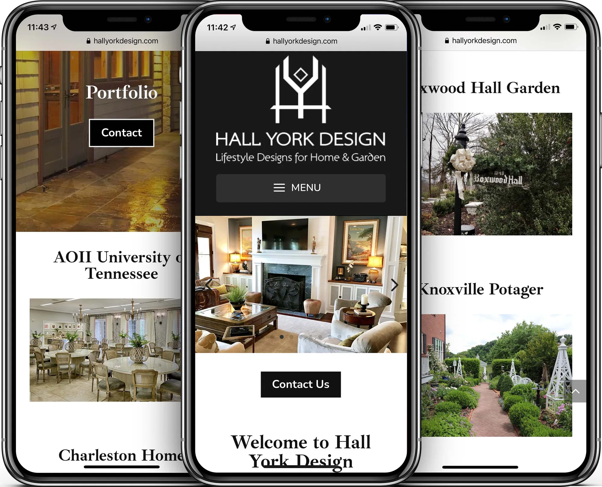 Hall York Design mobile-friendly website design