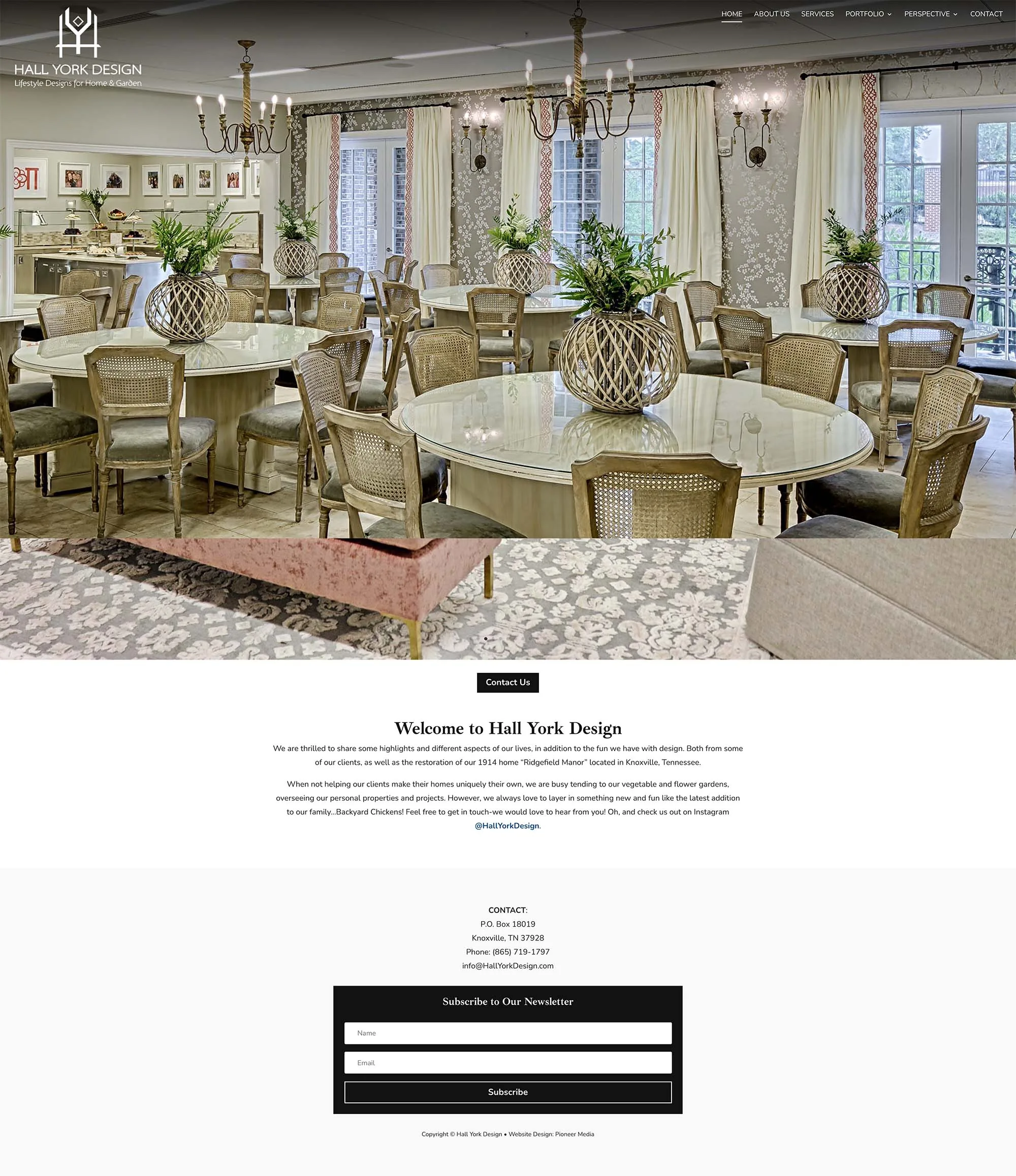 Hall York Design homepage screenshot