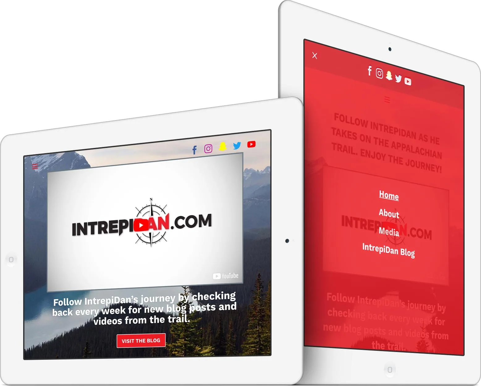 IntrepiDan responsive website design on a tablet