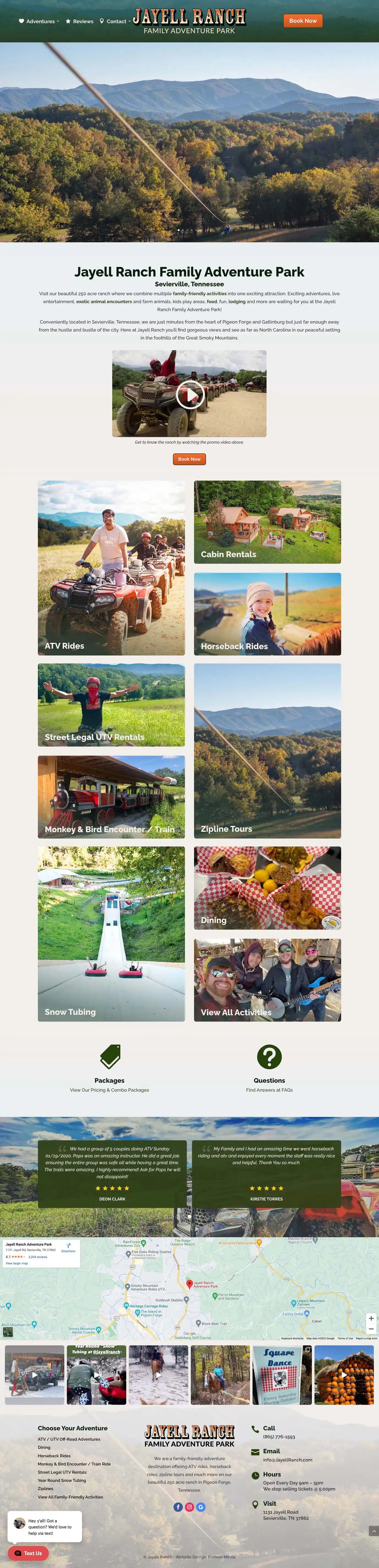 Jayell Ranch homepage screenshot
