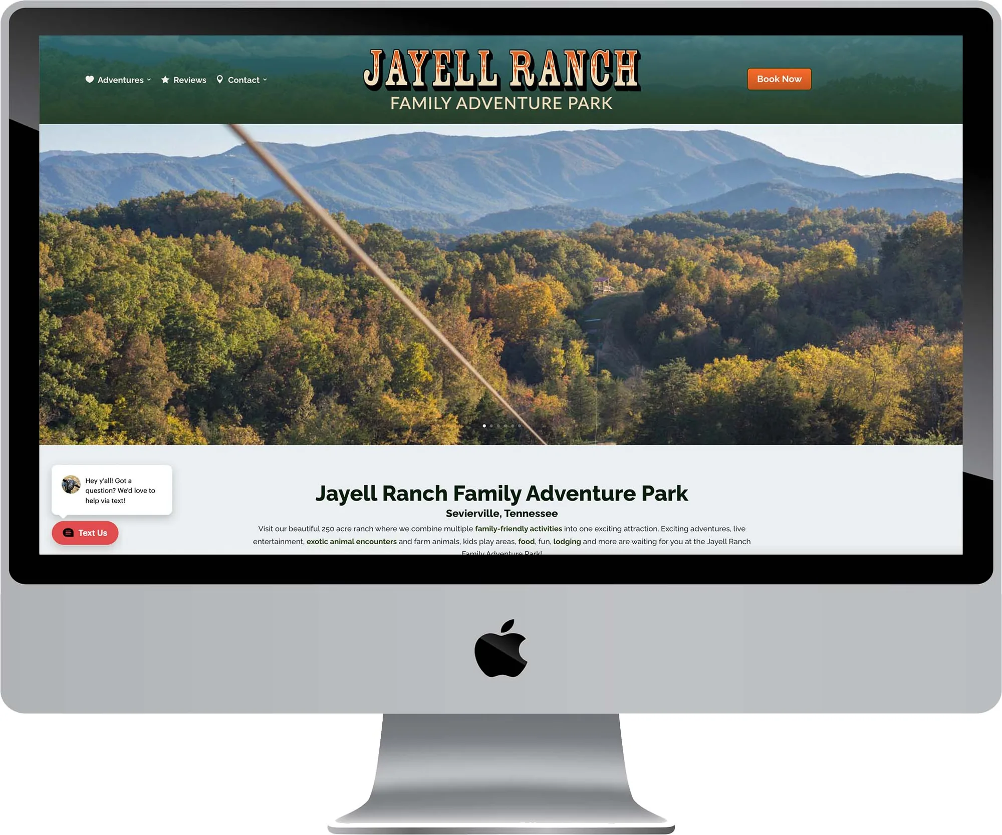 Jayell Ranch website design on desktop