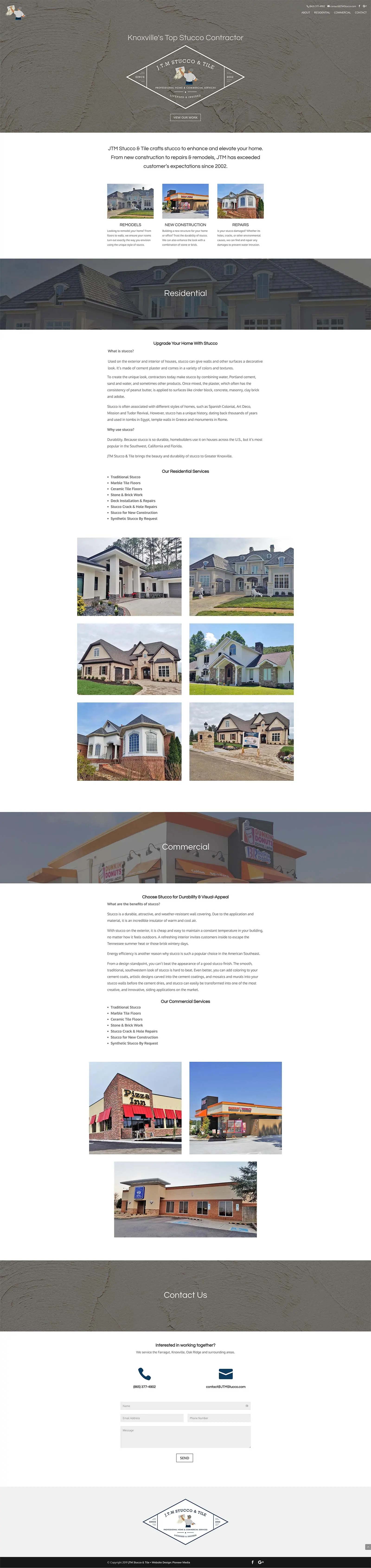 JTM Stucco & Tile homepage screenshot