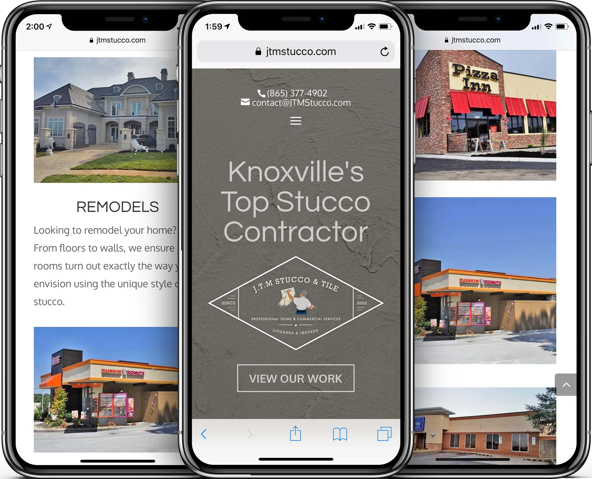 JTM Stucco & Tile mobile-friendly website design