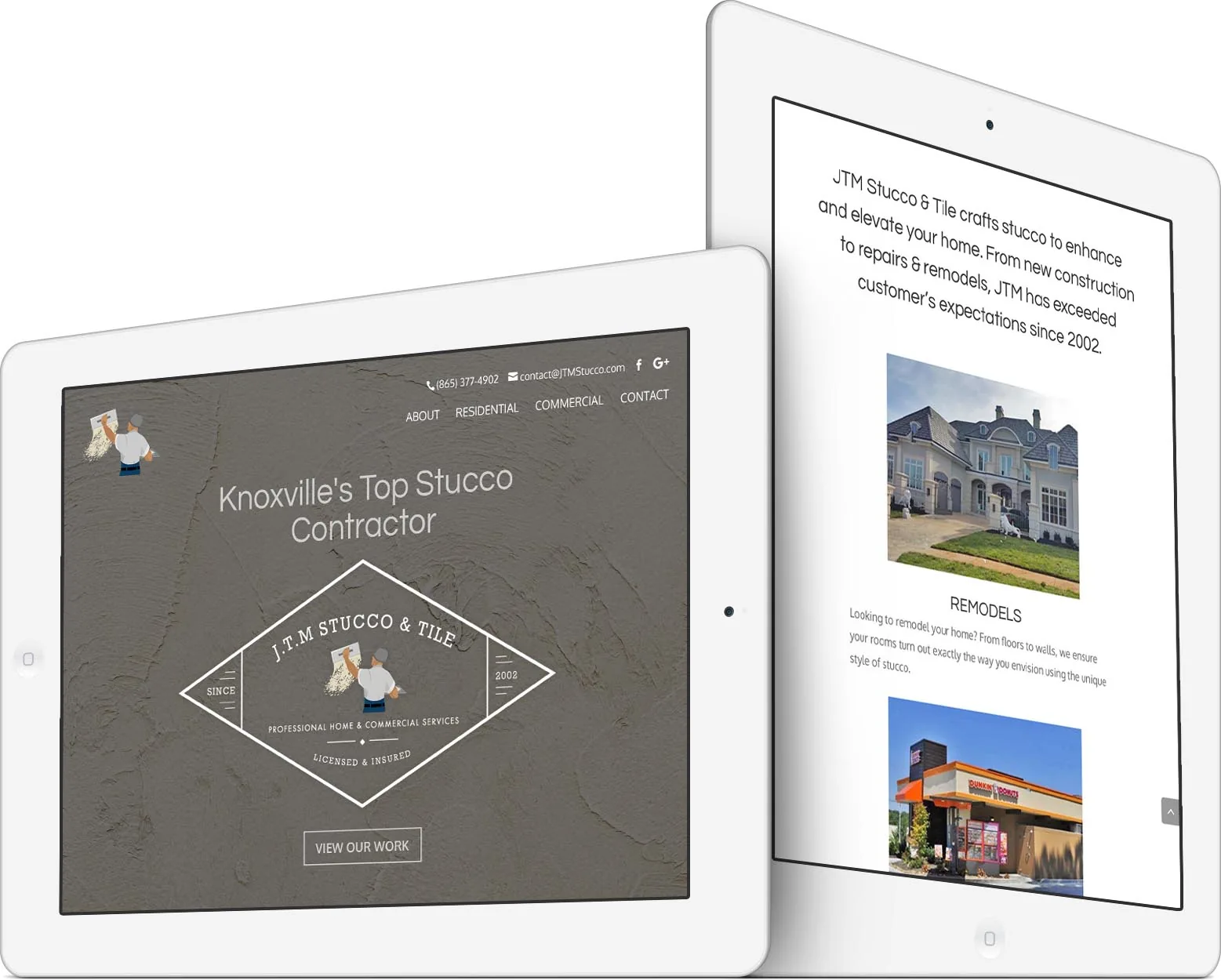 JTM Stucco & Tile responsive website design across devices