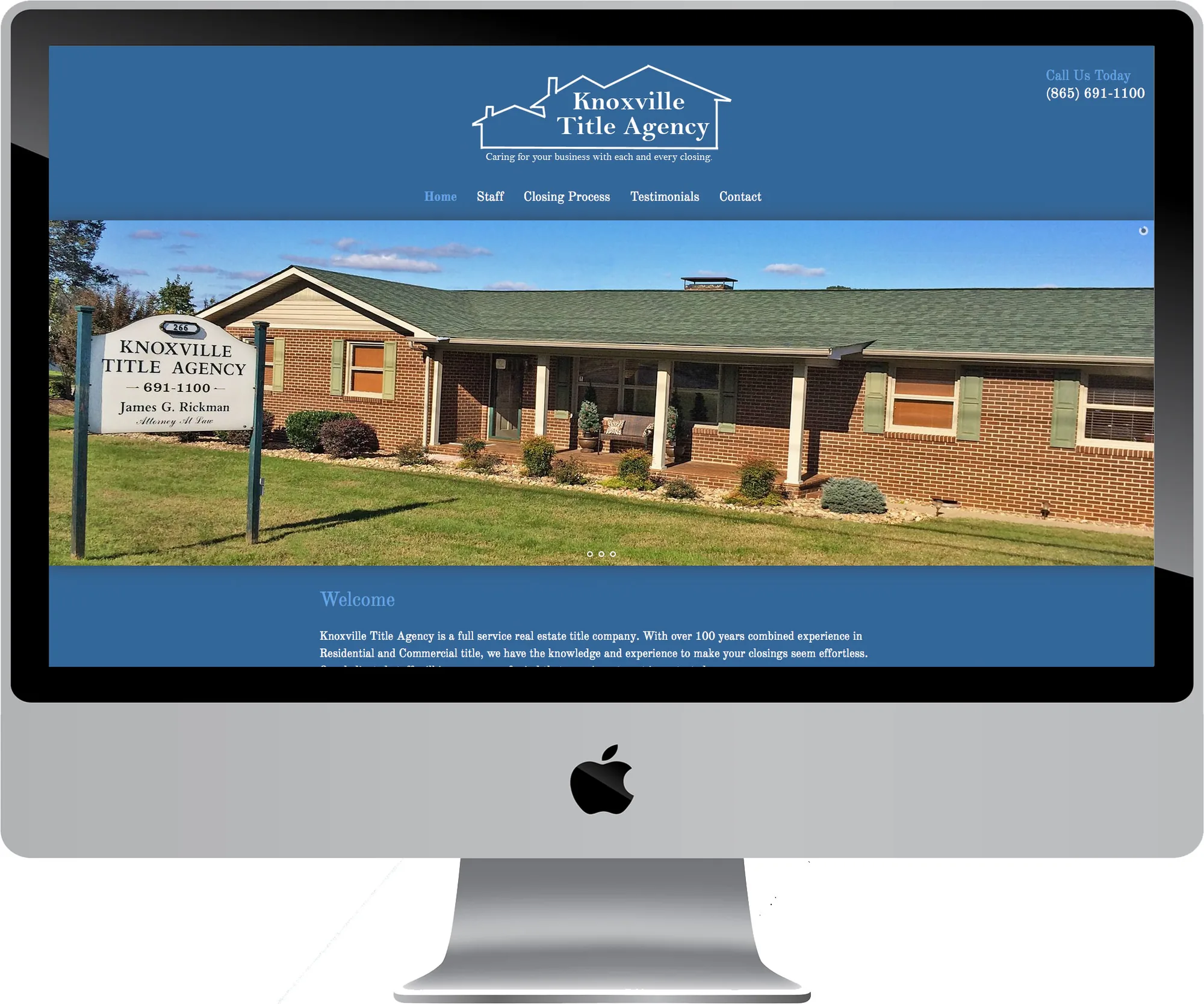 Knoxville Title Agency website on a desktop computer