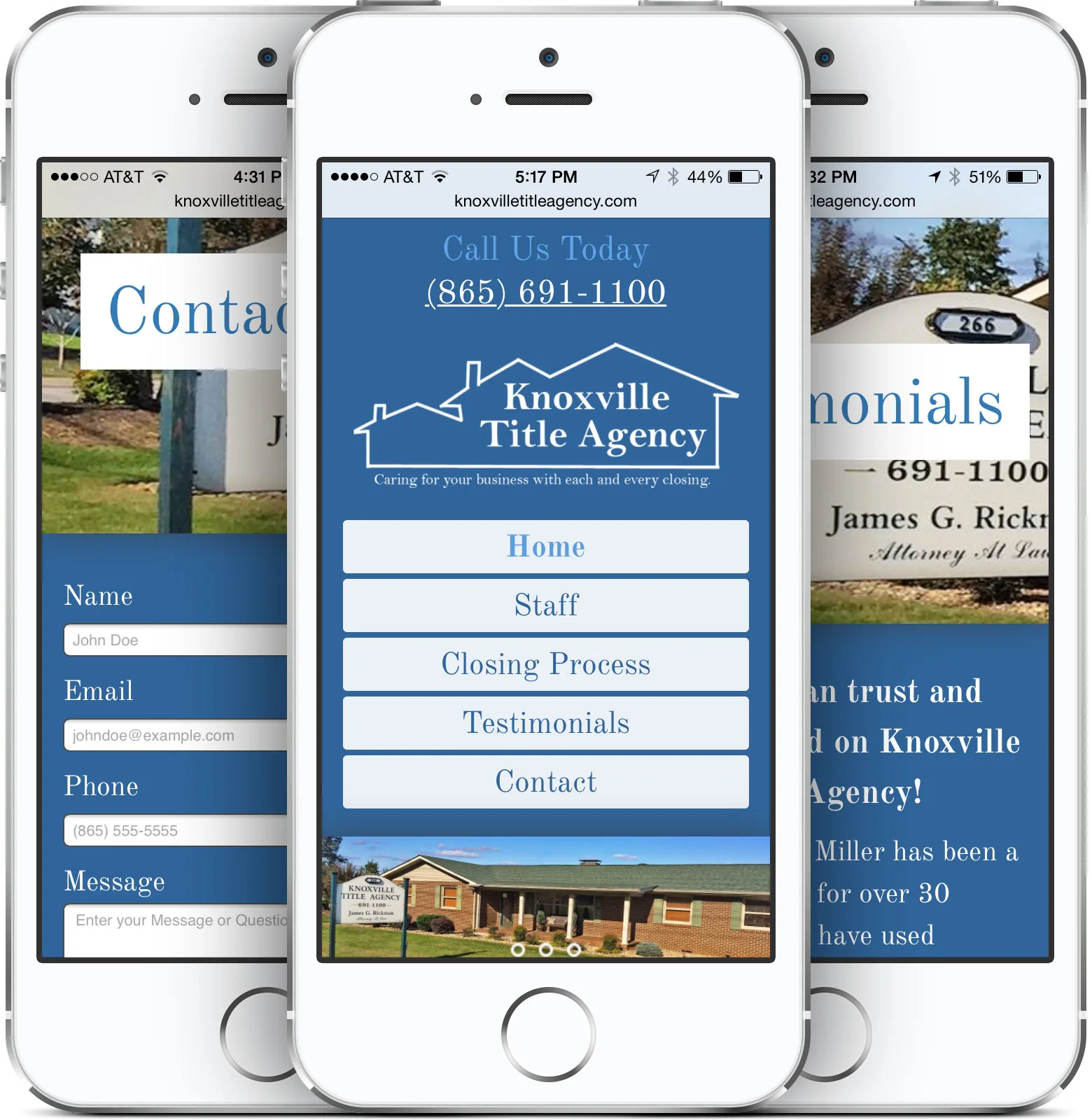 Knoxville Title Agency mobile-friendly website design