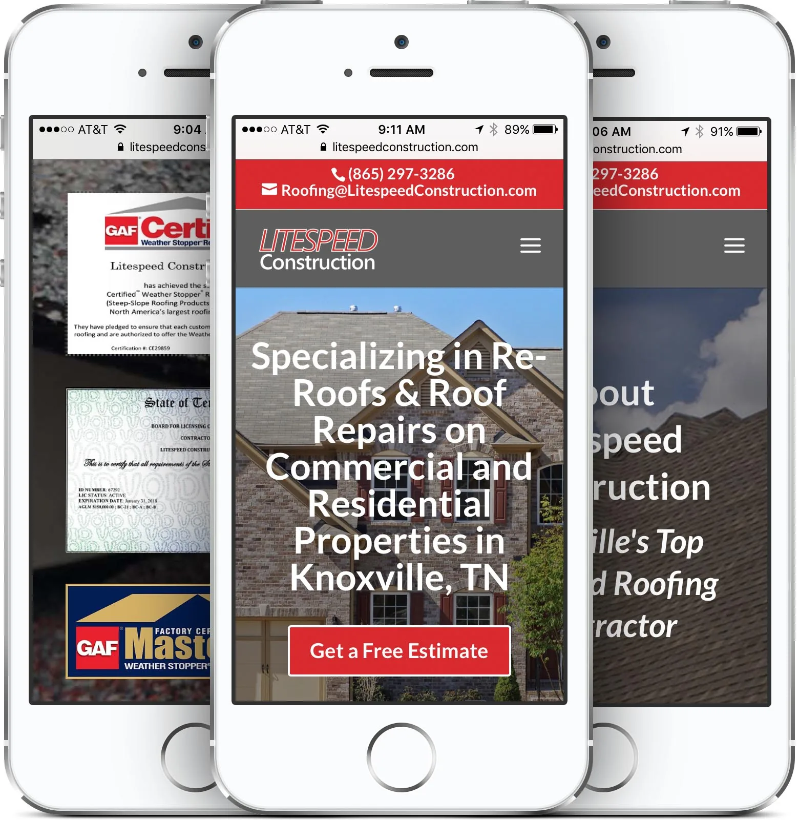 Litespeed Construction mobile-friendly website design