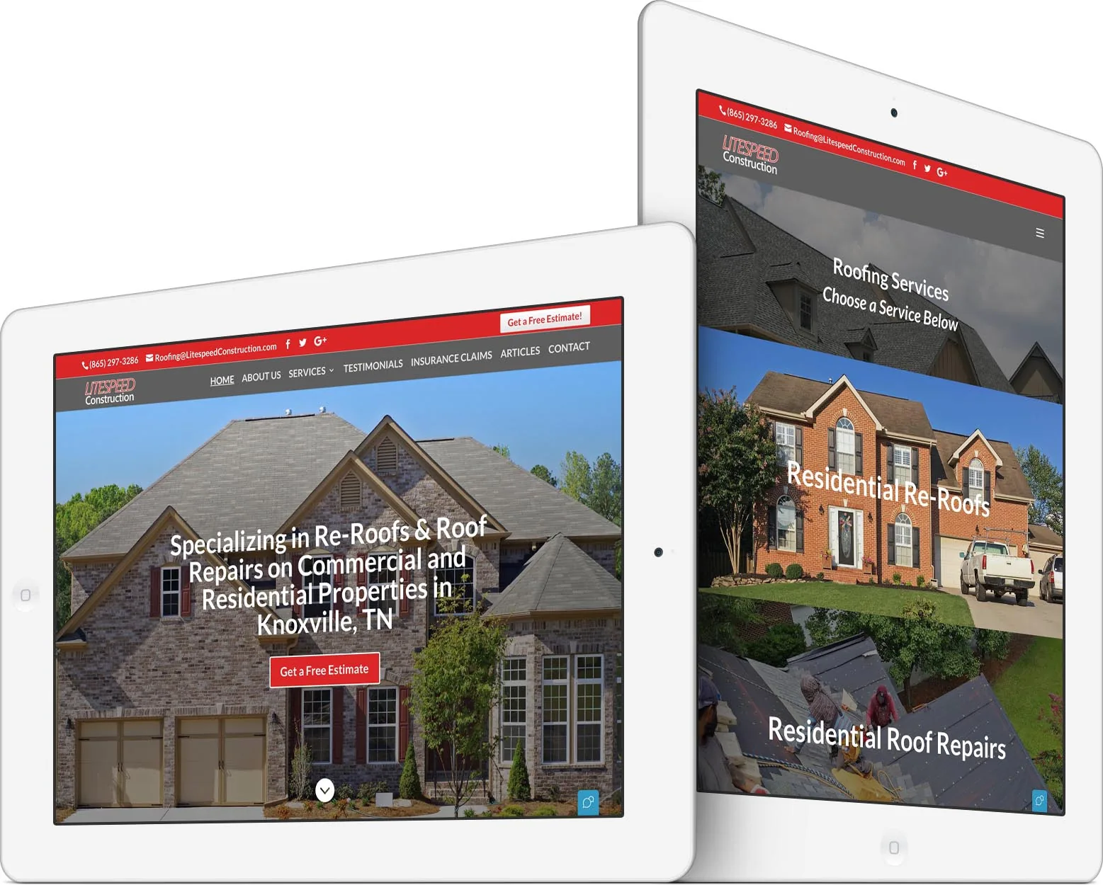 Litespeed Construction responsive website design across devices