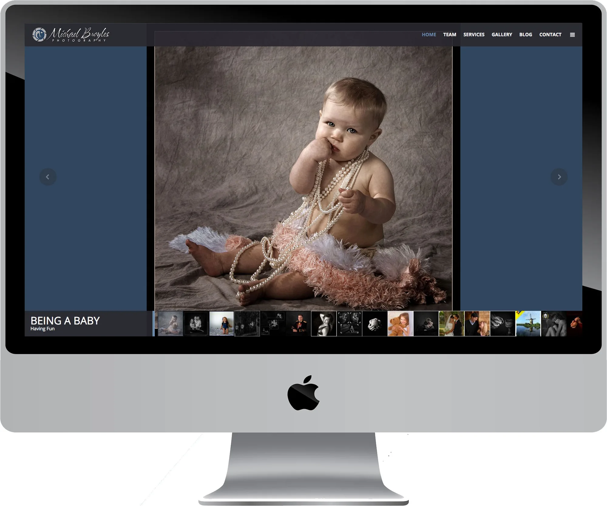 Michael Broyles Photography website on a desktop computer
