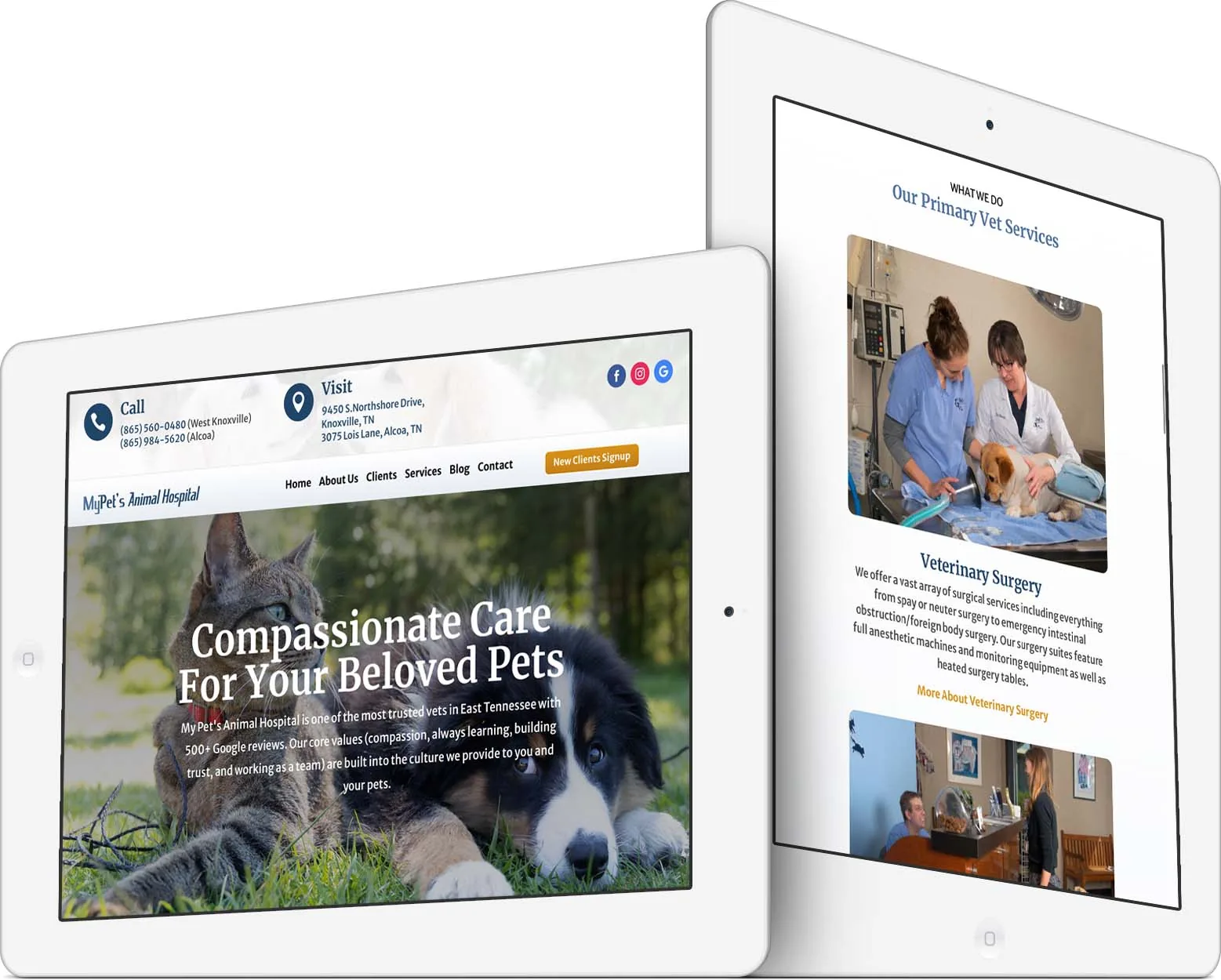 My Pet’s Animal Hospital responsive website design across devices