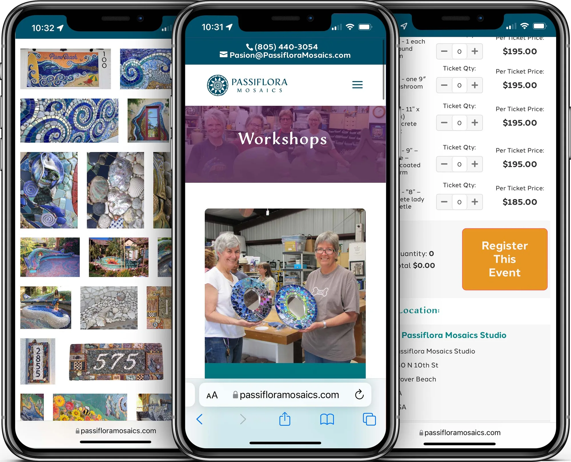 Passiflora Mosaics mobile-friendly website design