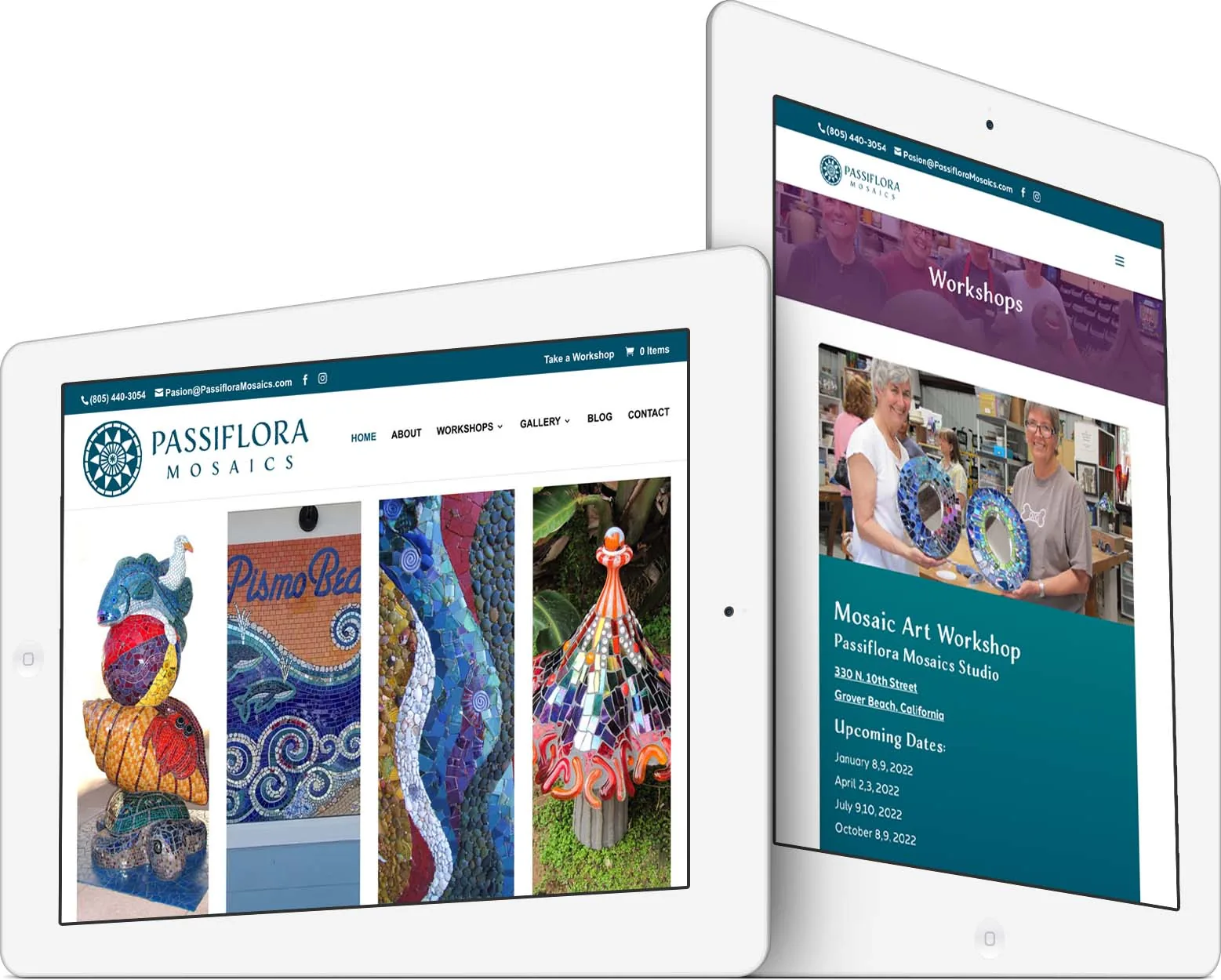 Passiflora Mosaics responsive website design across devices