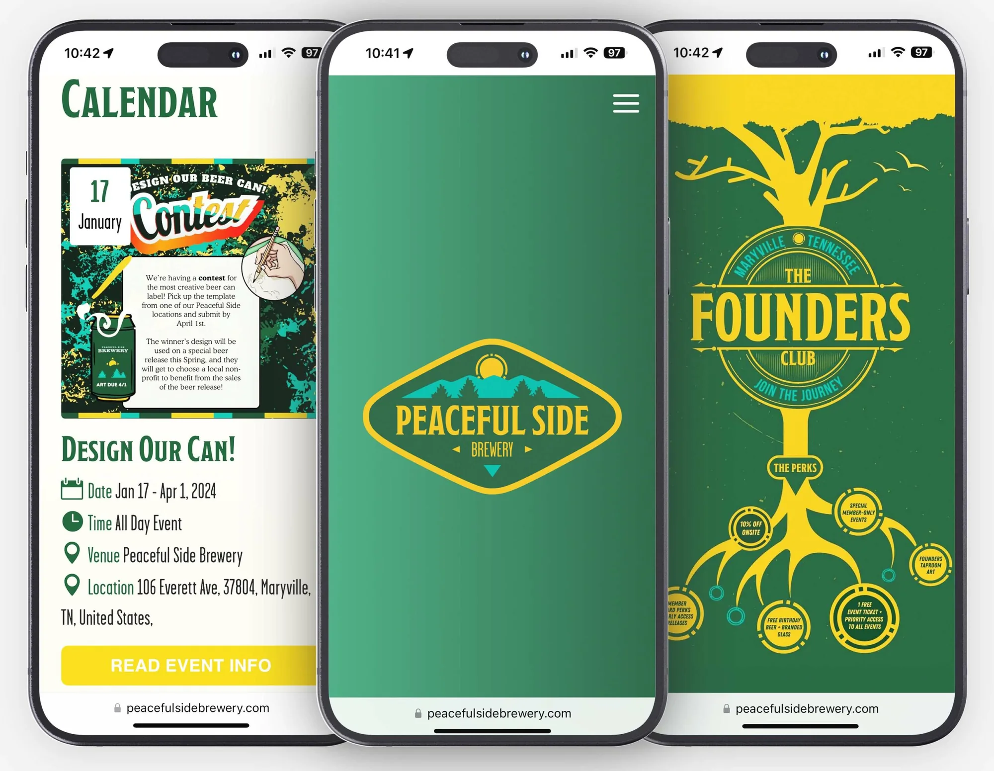 Peaceful Side Brewery mobile-friendly website design