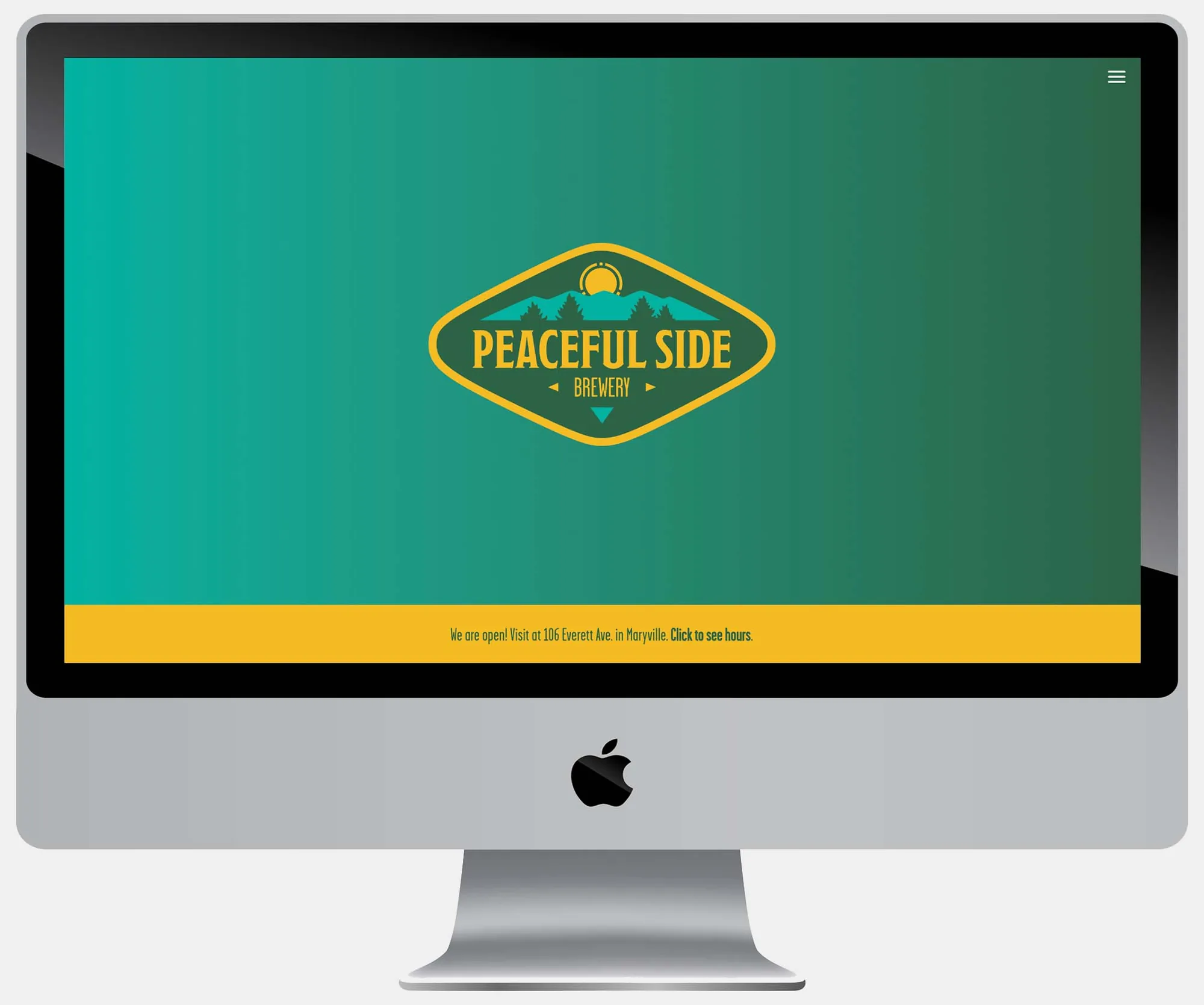 Peaceful Side Brewery website design on desktop